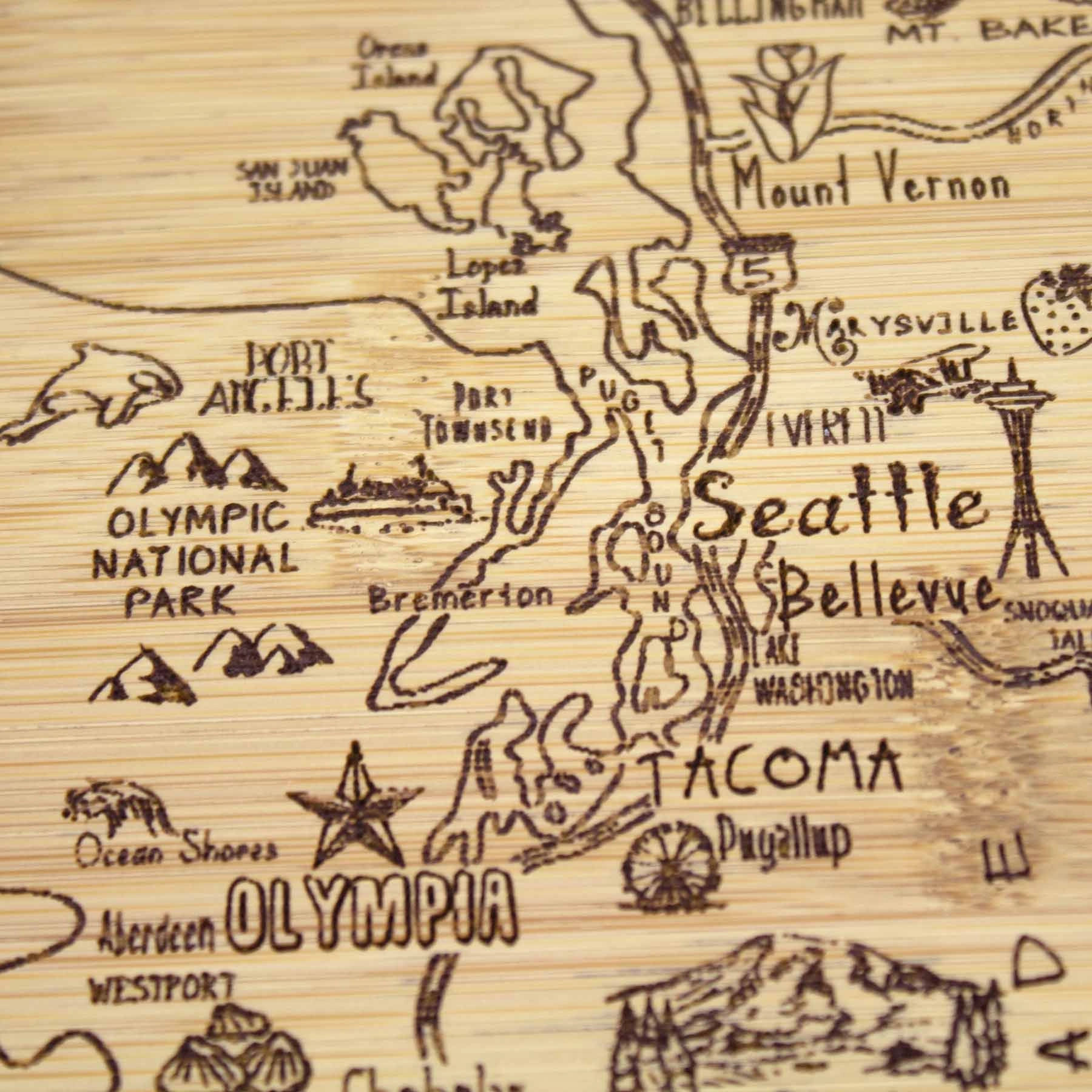 A Slice of Life Washington Cutting Board, 11" x 8-3/4"