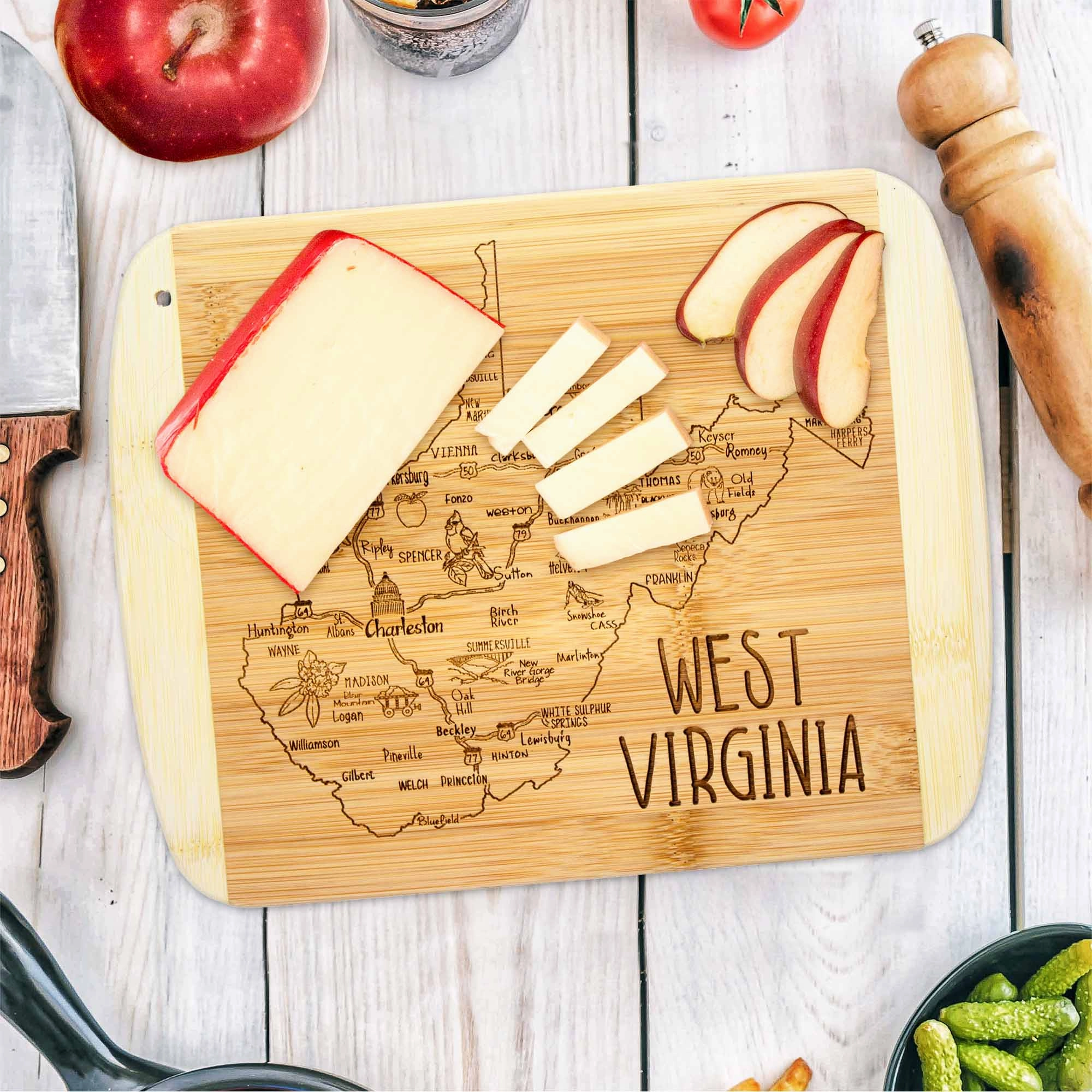 A Slice of Life West Virginia Cutting Board, 11" x 8-3/4"