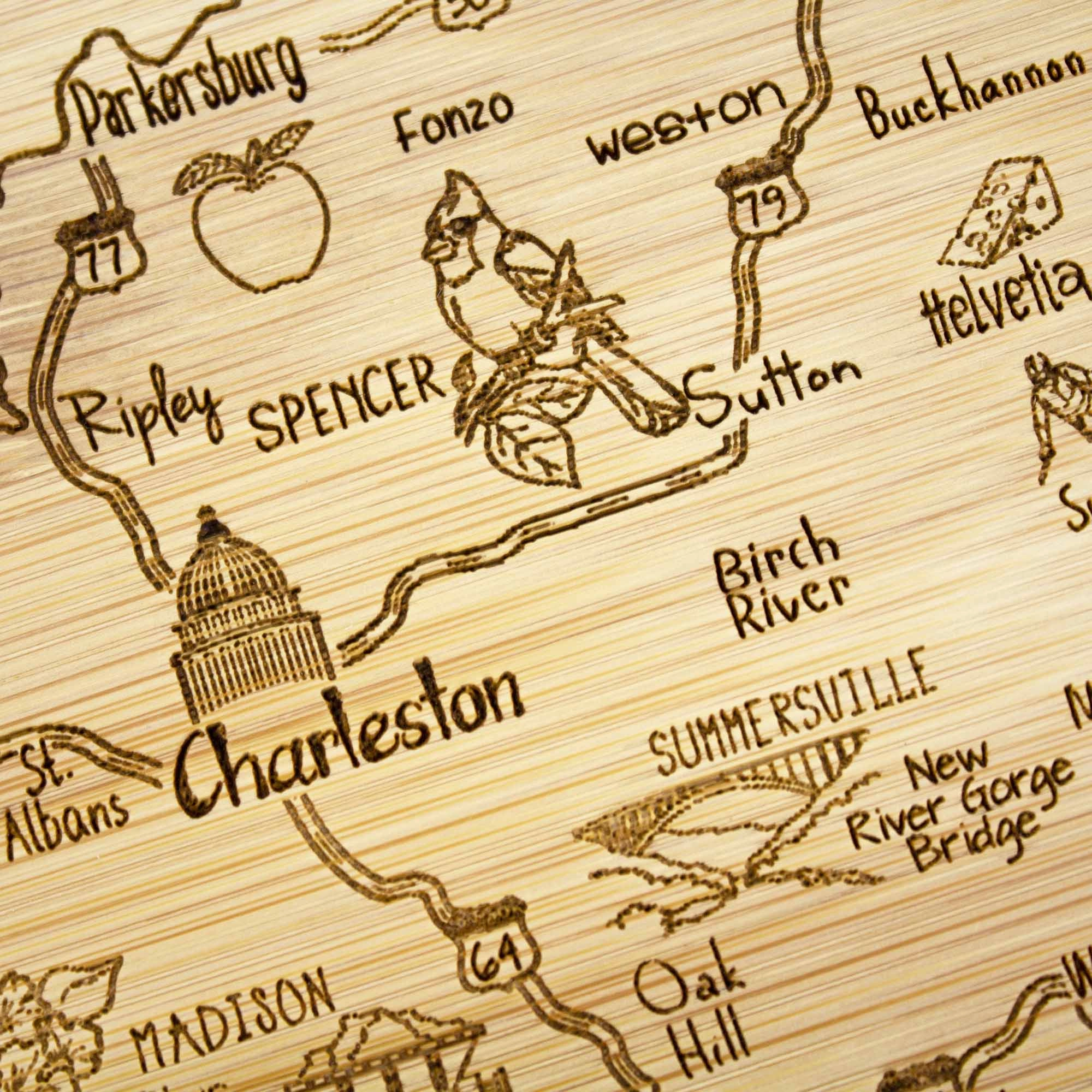 A Slice of Life West Virginia Cutting Board, 11" x 8-3/4"