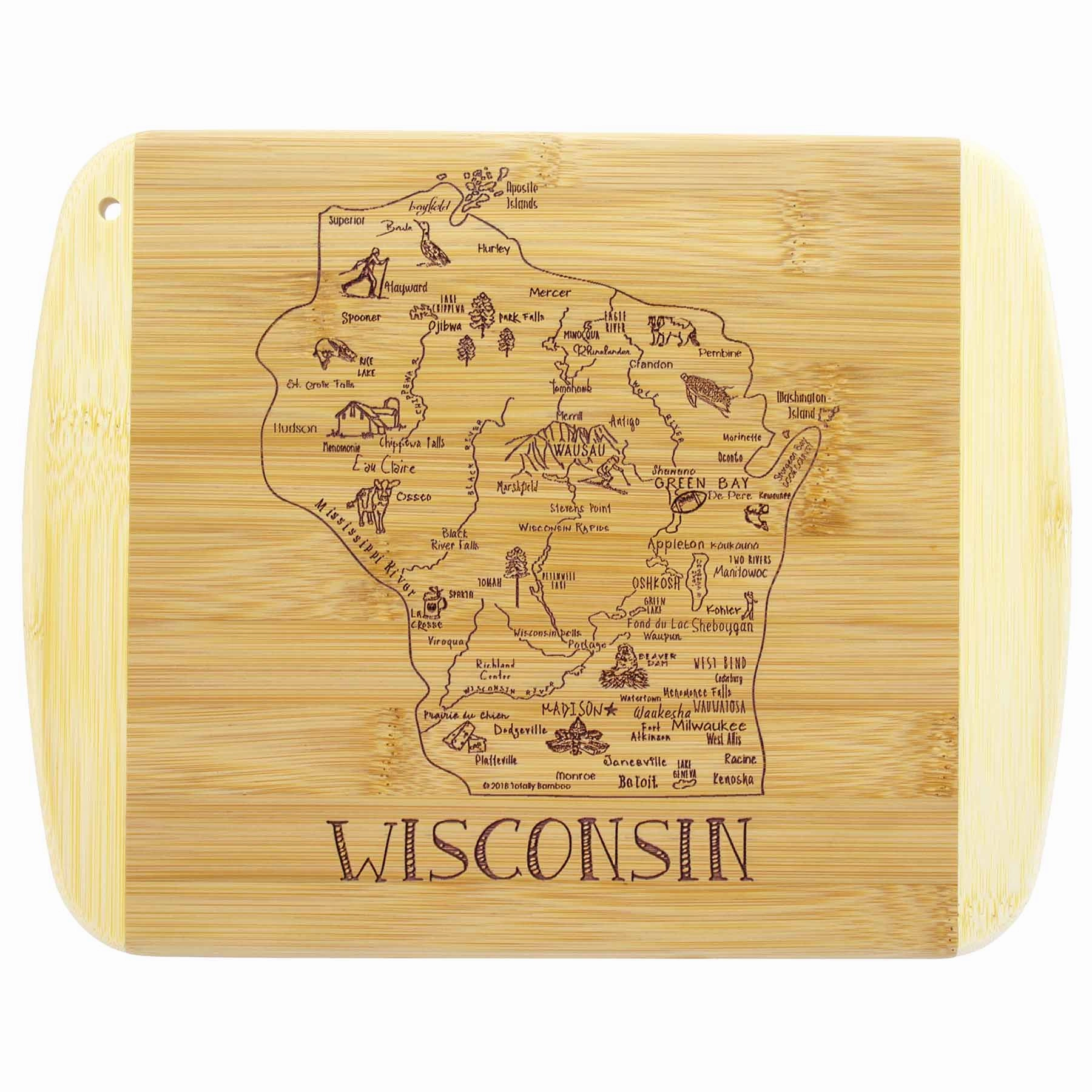 A Slice of Life Wisconsin Cutting Board, 11" x 8-3/4" cutting board,chopping board,kitchen tools