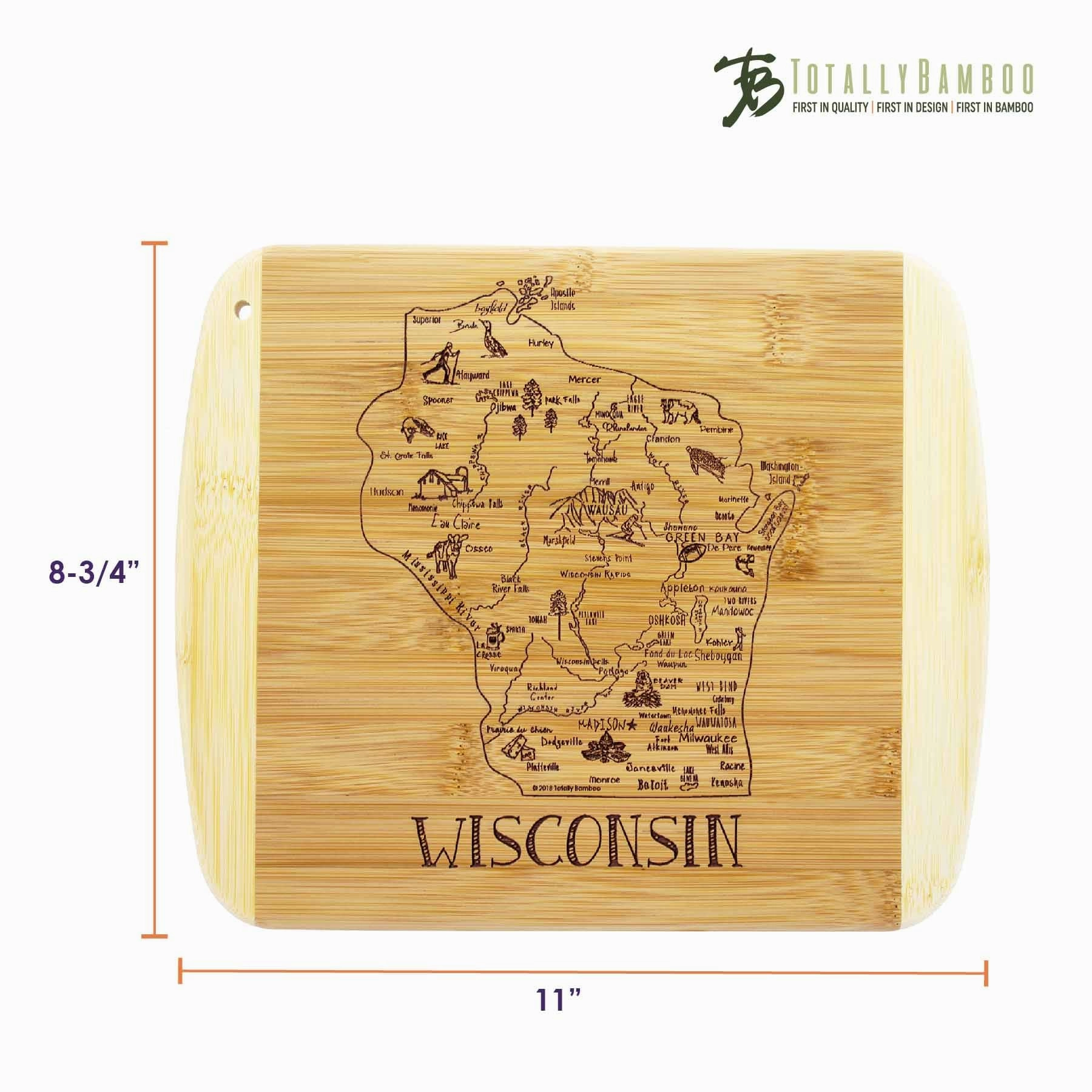 A Slice of Life Wisconsin Cutting Board, 11" x 8-3/4"
