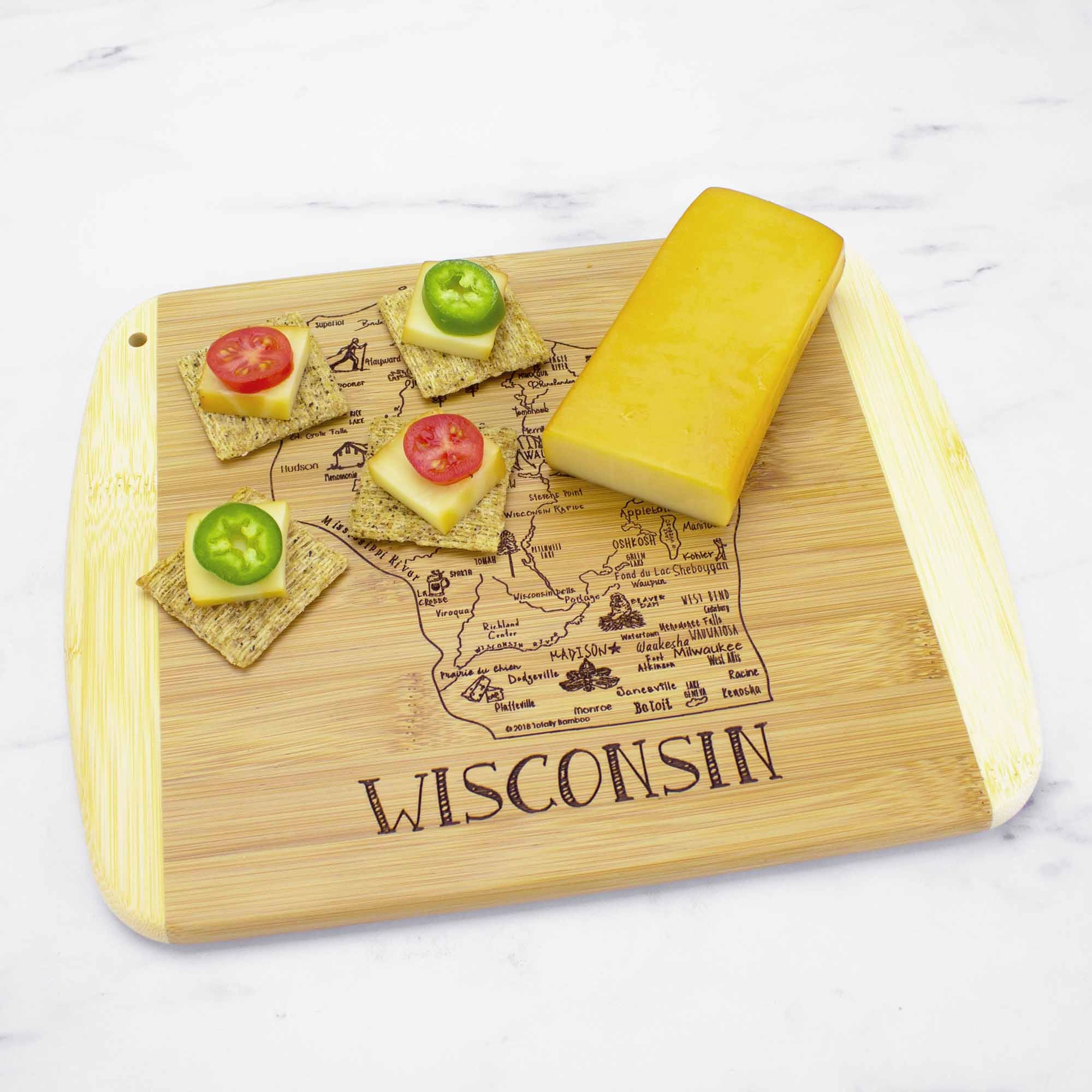 A Slice of Life Wisconsin Cutting Board, 11" x 8-3/4"