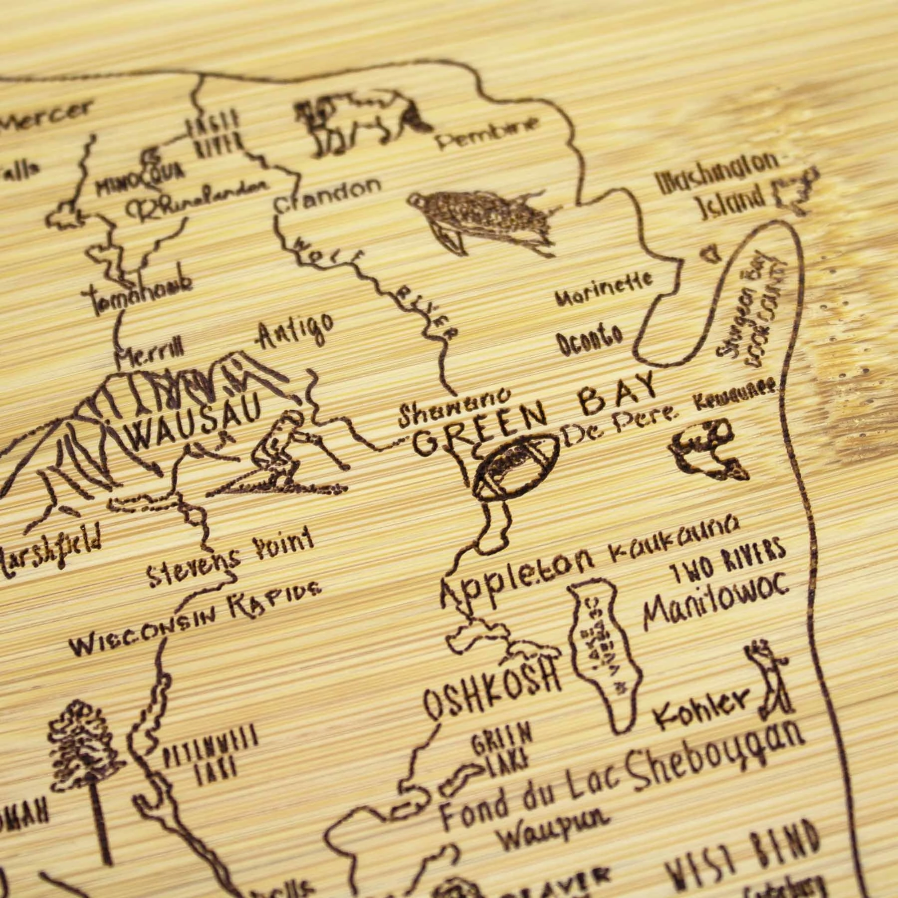 A Slice of Life Wisconsin Cutting Board, 11" x 8-3/4"