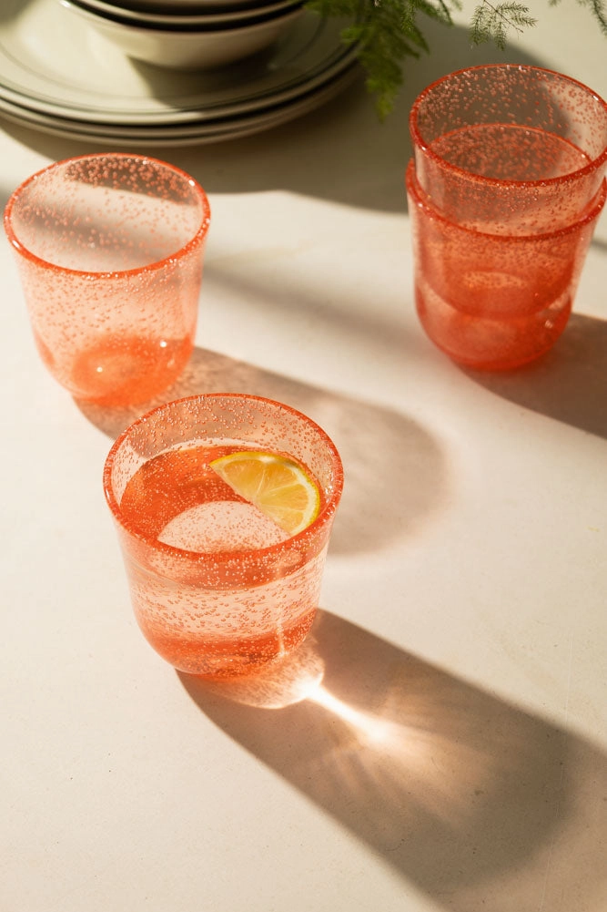 Acrylic Coral Pink Picnic Tumbler