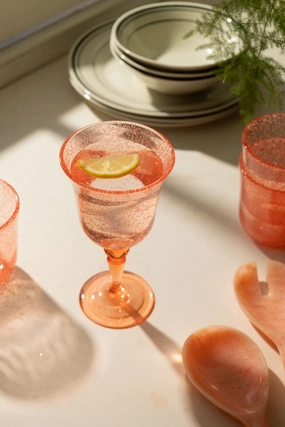 Acrylic Coral Pink Picnic Wine Glass kitchenware,kitchen essentials,cooking tools