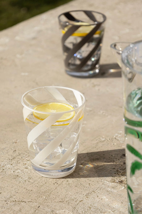 Acrylic Cream Spiral Water Tumbler