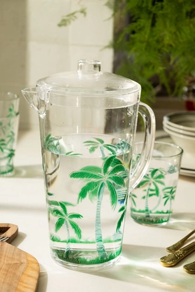 Acrylic Green Palm Tree Picnic Jug kitchenware,kitchen essentials,cooking tools