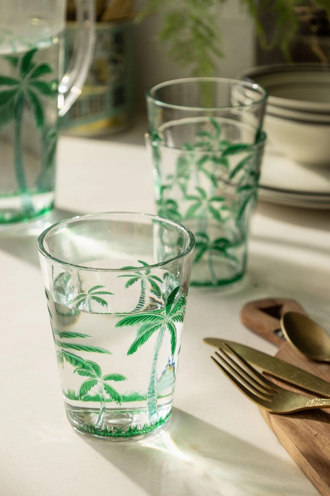 Acrylic Green Palm Tree Picnic Tumbler