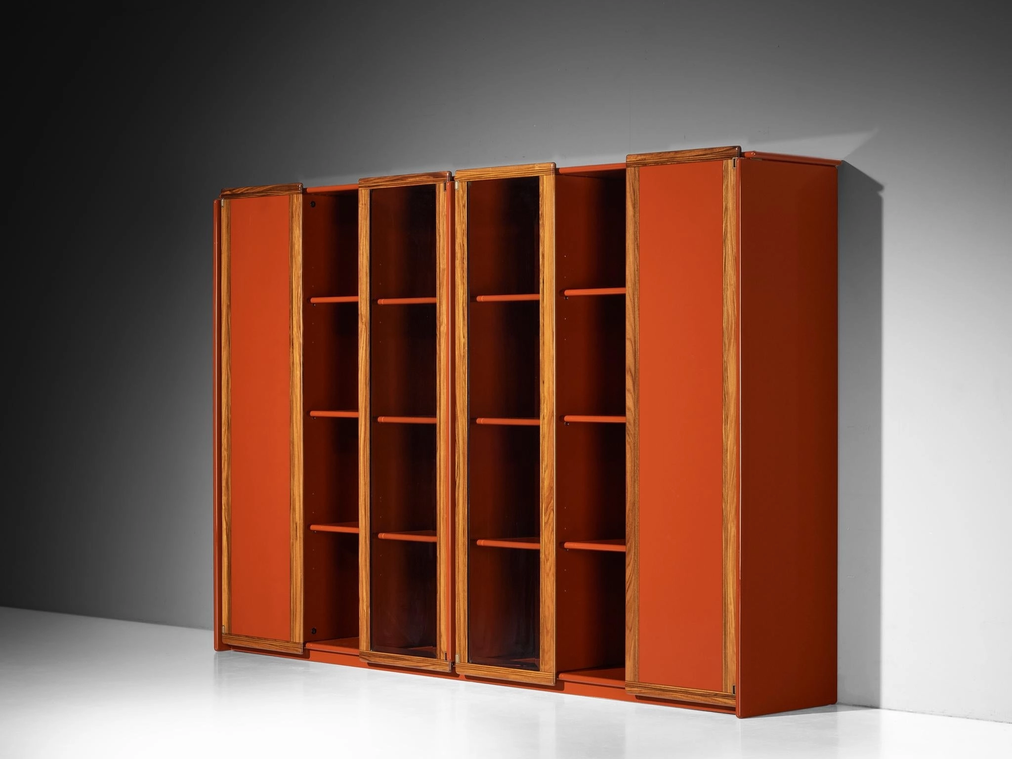 Afra & Tobia Scarpa for Maxalto Large 'Artona' Vitrine or Sideboard in Red storage cabinet,organizer,furniture storage
