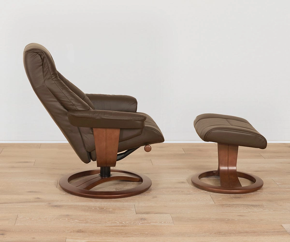 Aksel Leather Recliner & Ottoman