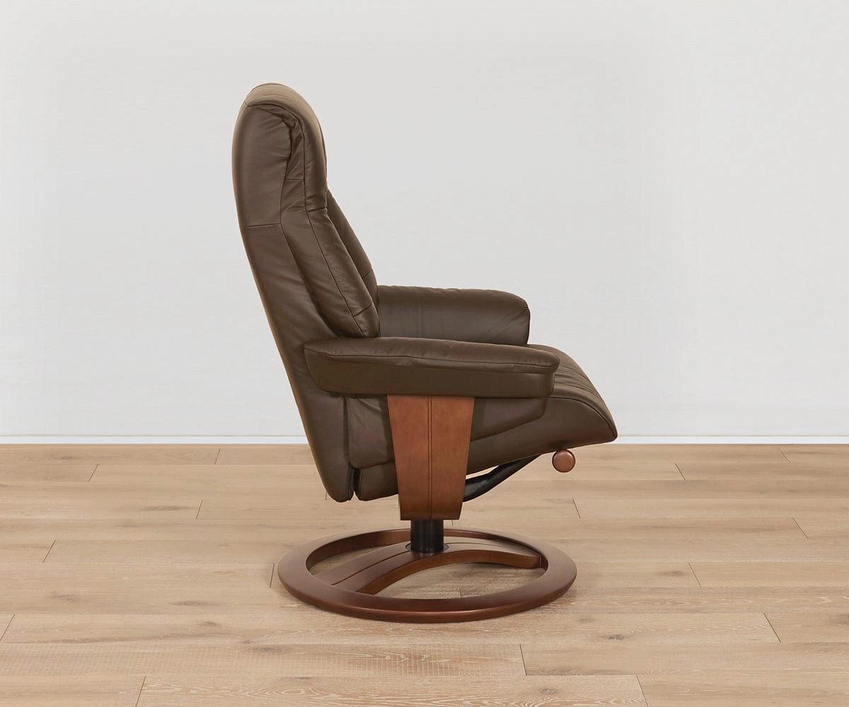 Aksel Leather Recliner & Ottoman