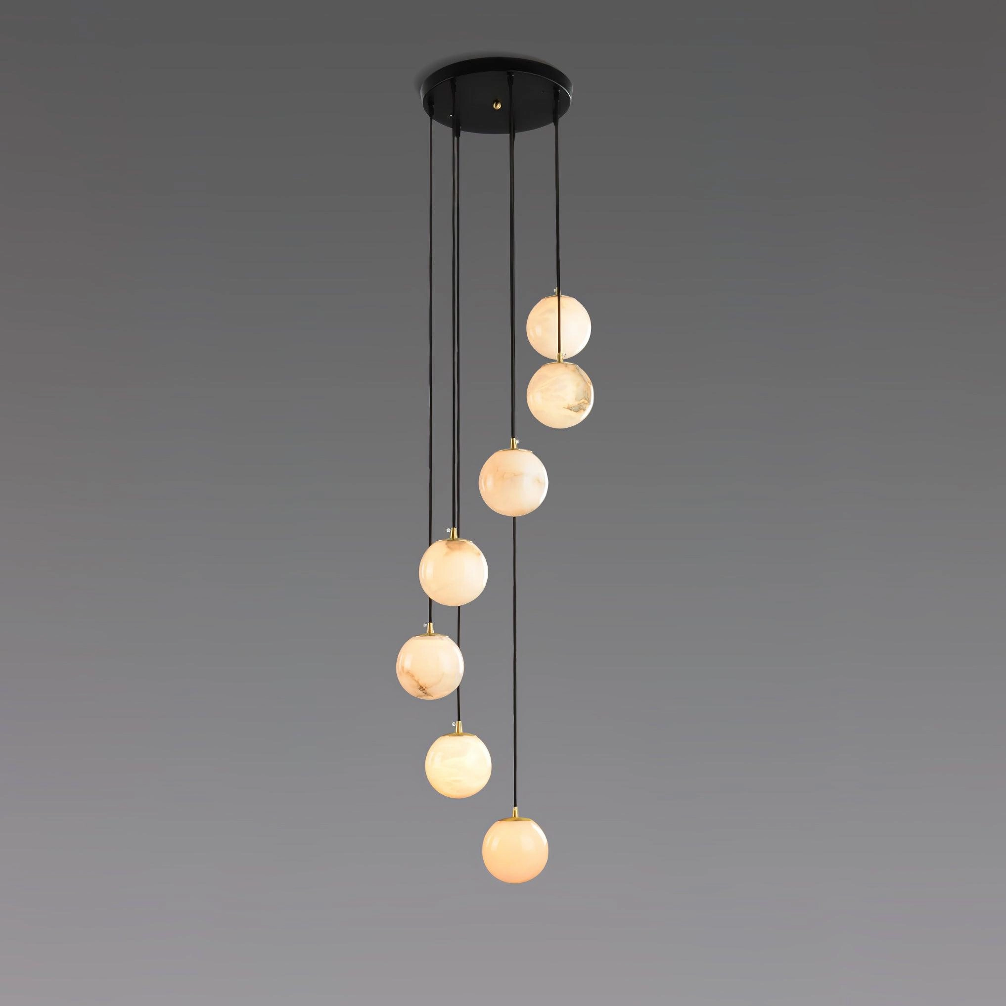 Alabaster Balls Cluster Chandelier