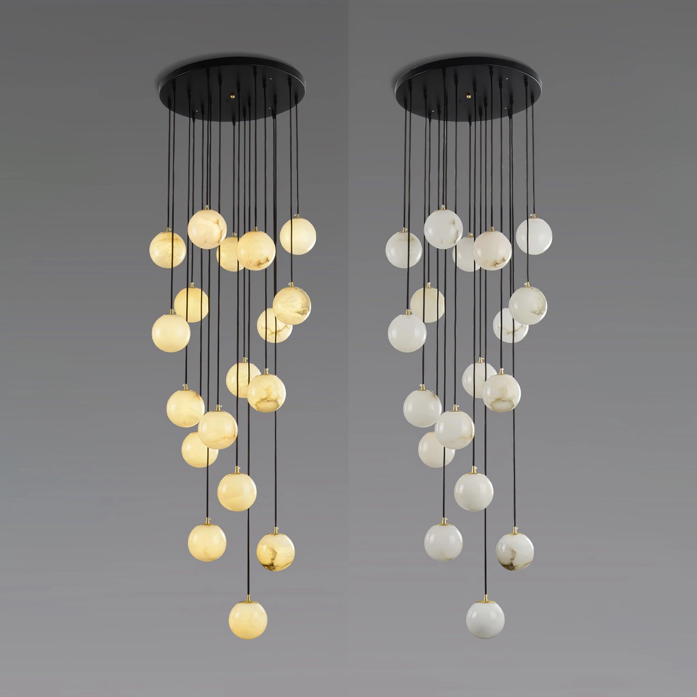 Alabaster Balls Cluster Chandelier