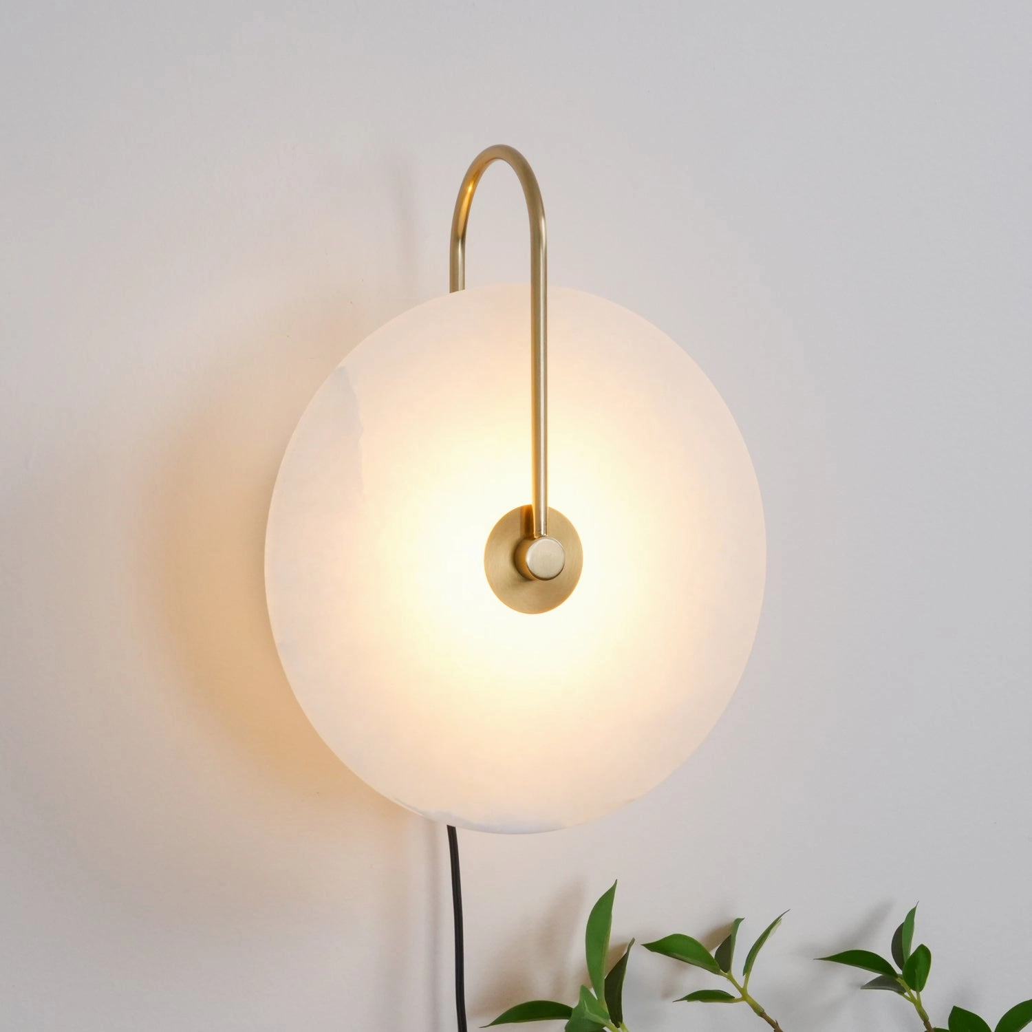 Alabaster LED Plug-In Wall Lamp