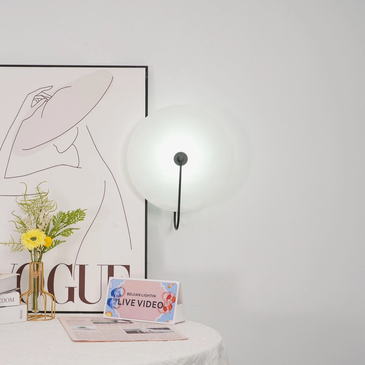 Alabaster LED Plug-In Wall Lamp