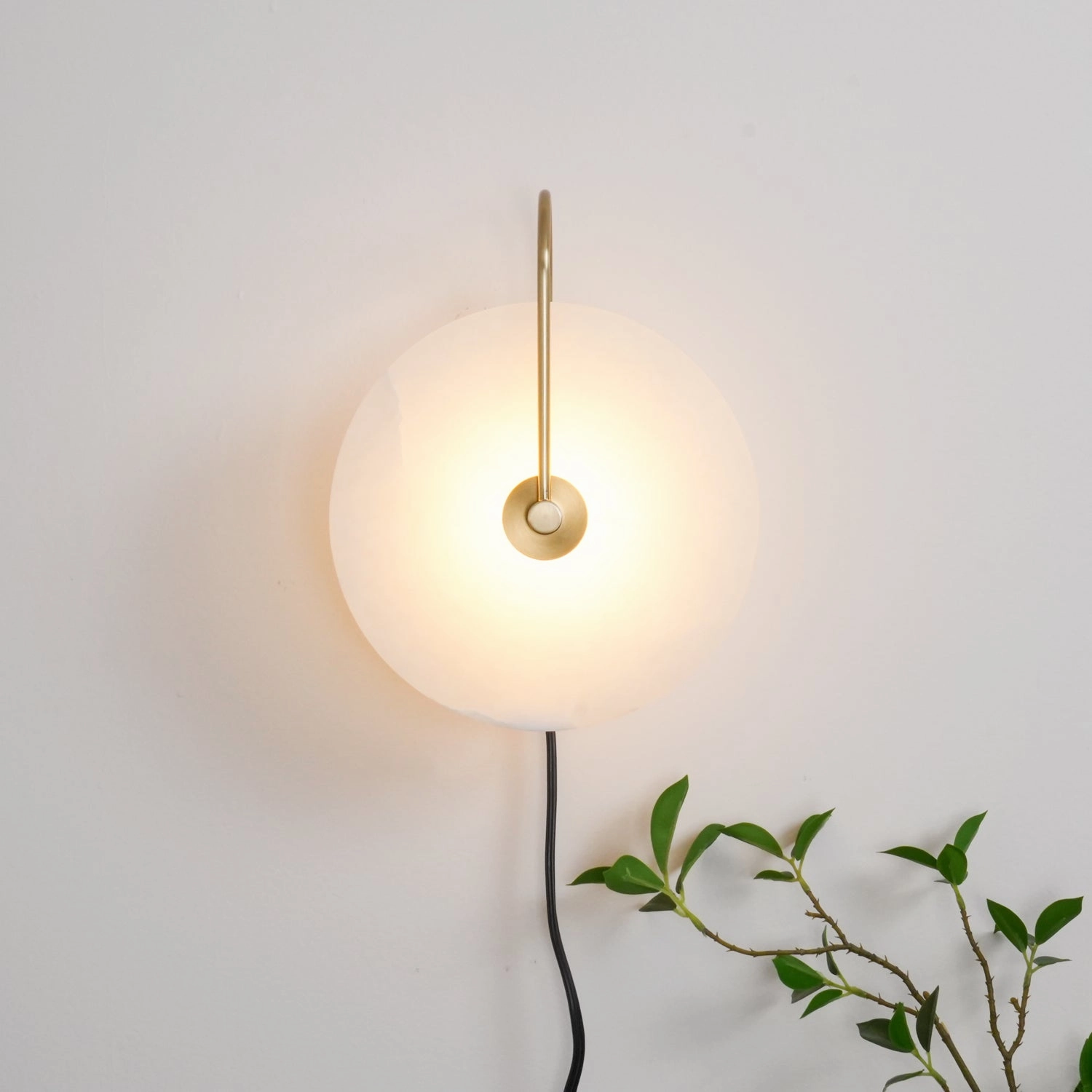 Alabaster LED Plug-In Wall Lamp