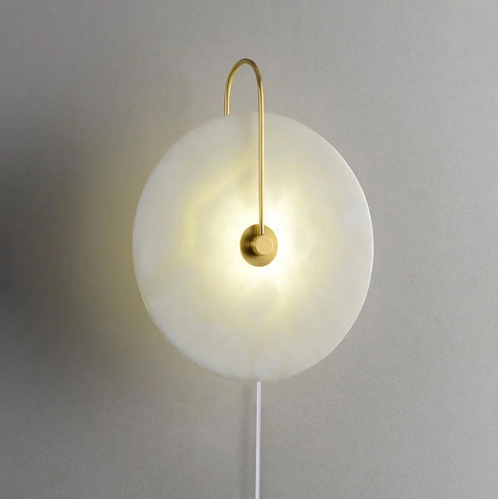 Alabaster LED Plug-In Wall Lamp