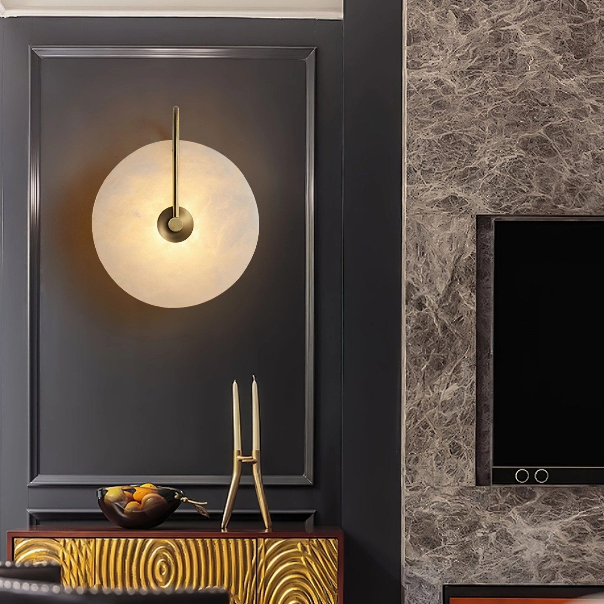 Alabaster LED Plug-In Wall Lamp