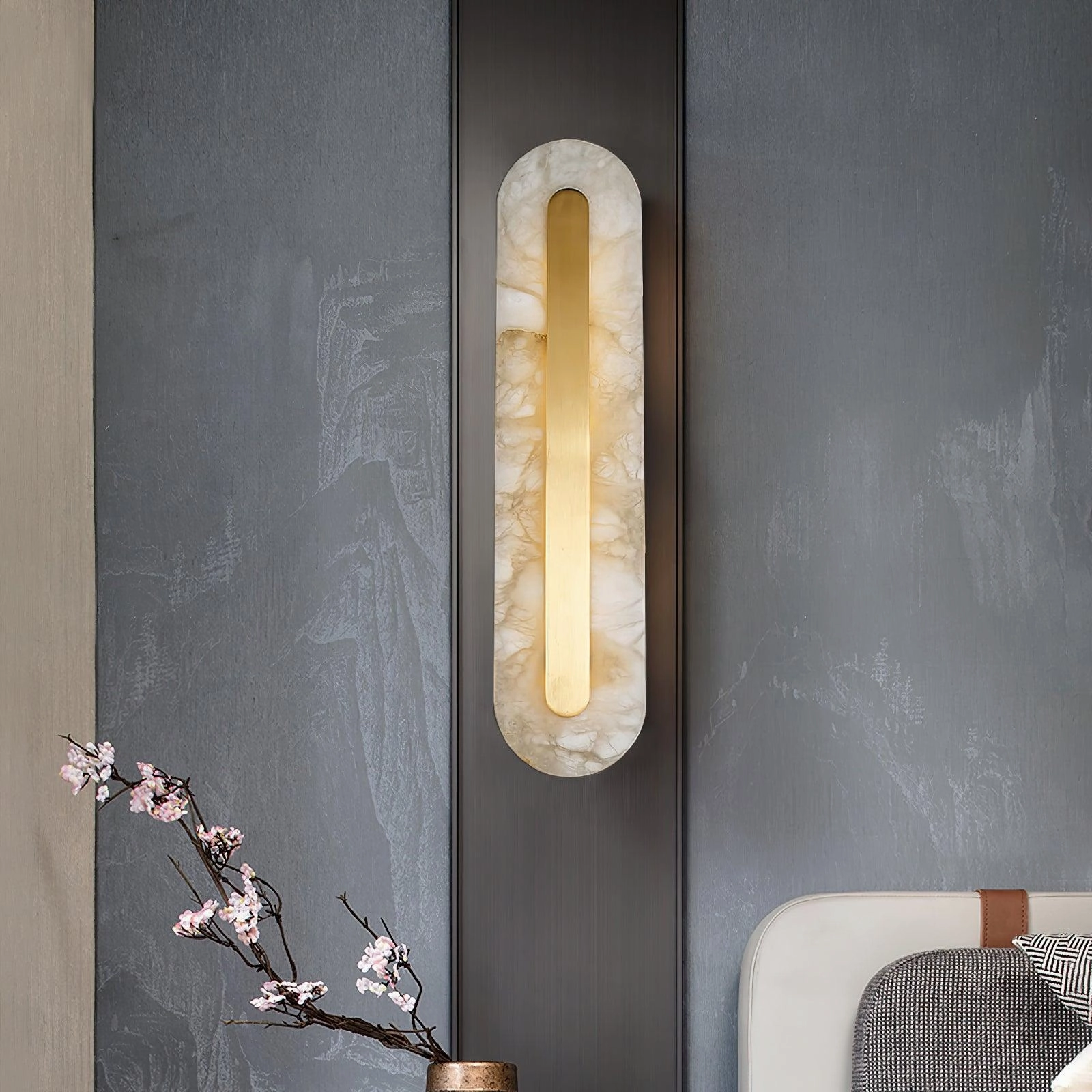 Alabaster Rounded Wall Light