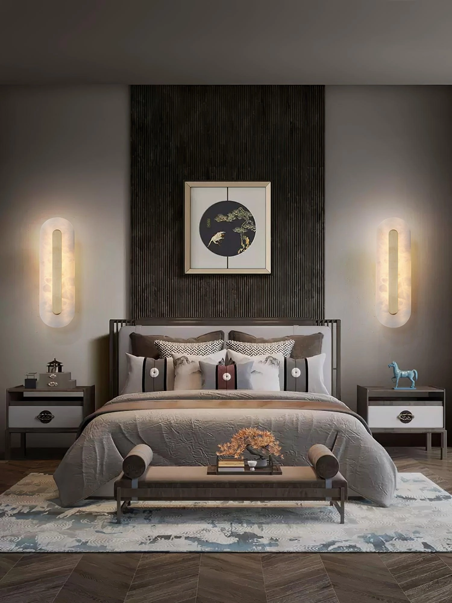 Alabaster Rounded Wall Light