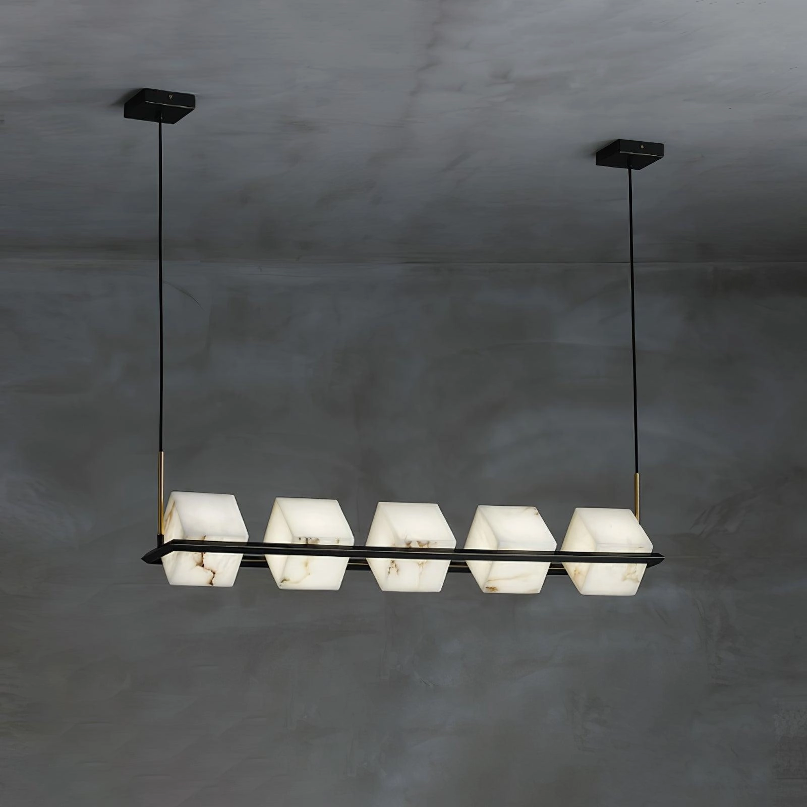 Alabaster Square Box Chandelier