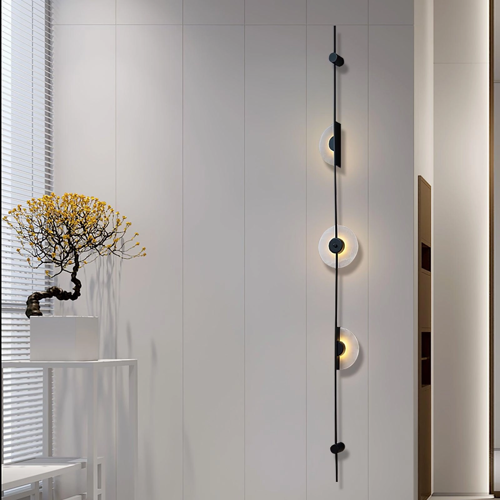 Alabaster Vertical Plug-in Wall Sconce