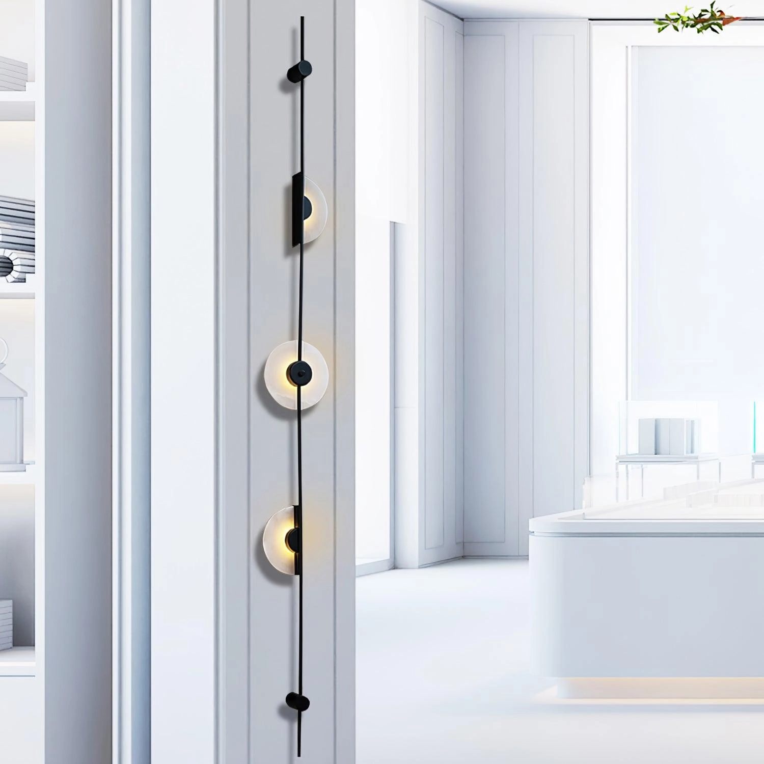 Alabaster Vertical Plug-in Wall Sconce