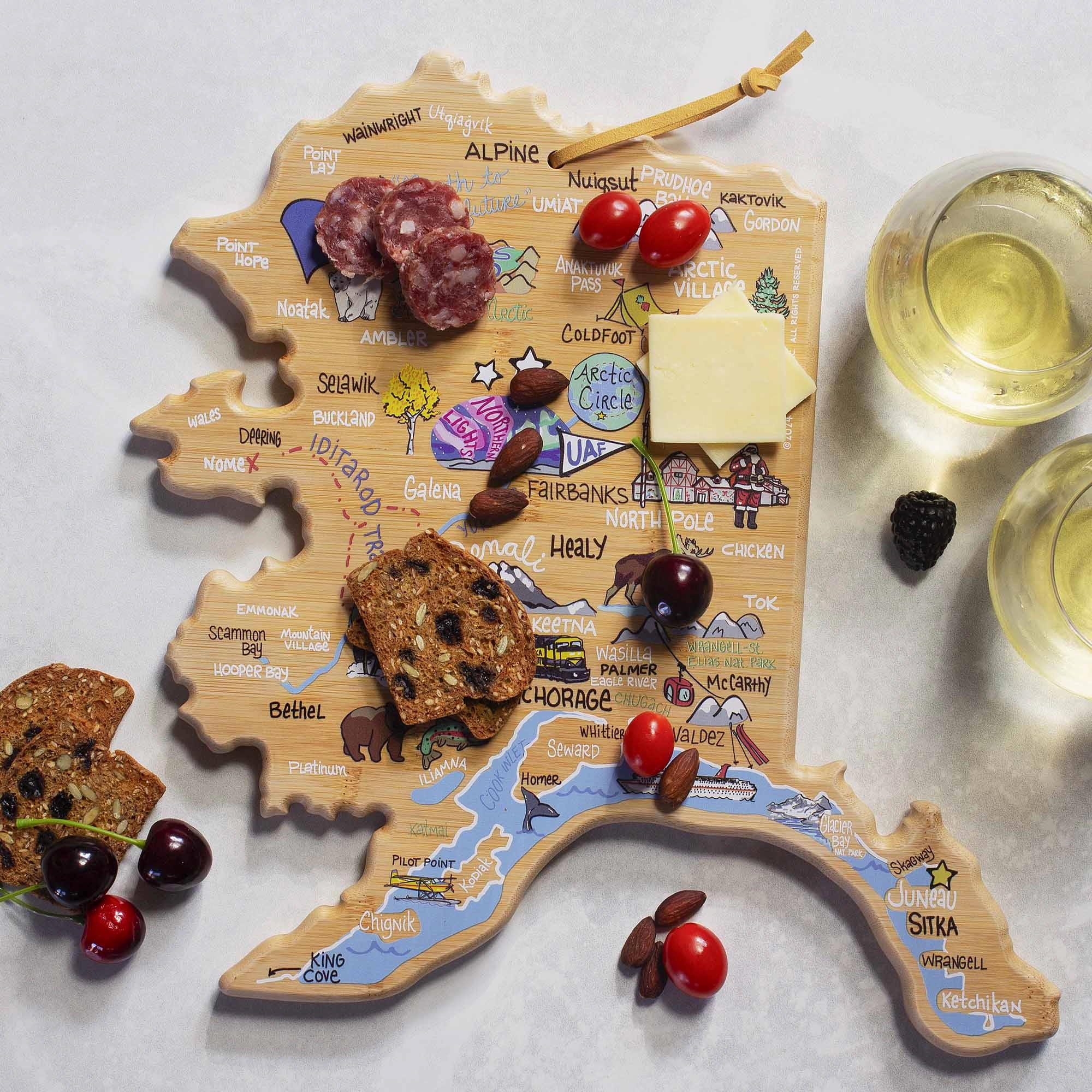 Alaska Cutting Board with Artwork by Fish Kiss