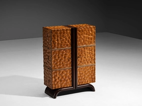 Aldo Tura Illuminated Bar Cabinet in Cherry Brass and Mirrored Glass storage cabinet,organizer,furniture storage