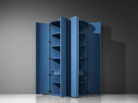 Ambrogio Tresoldi e Alberto Salvati Wardrobe Cabinet in Purple Blue Wood storage cabinet,organizer,furniture storage