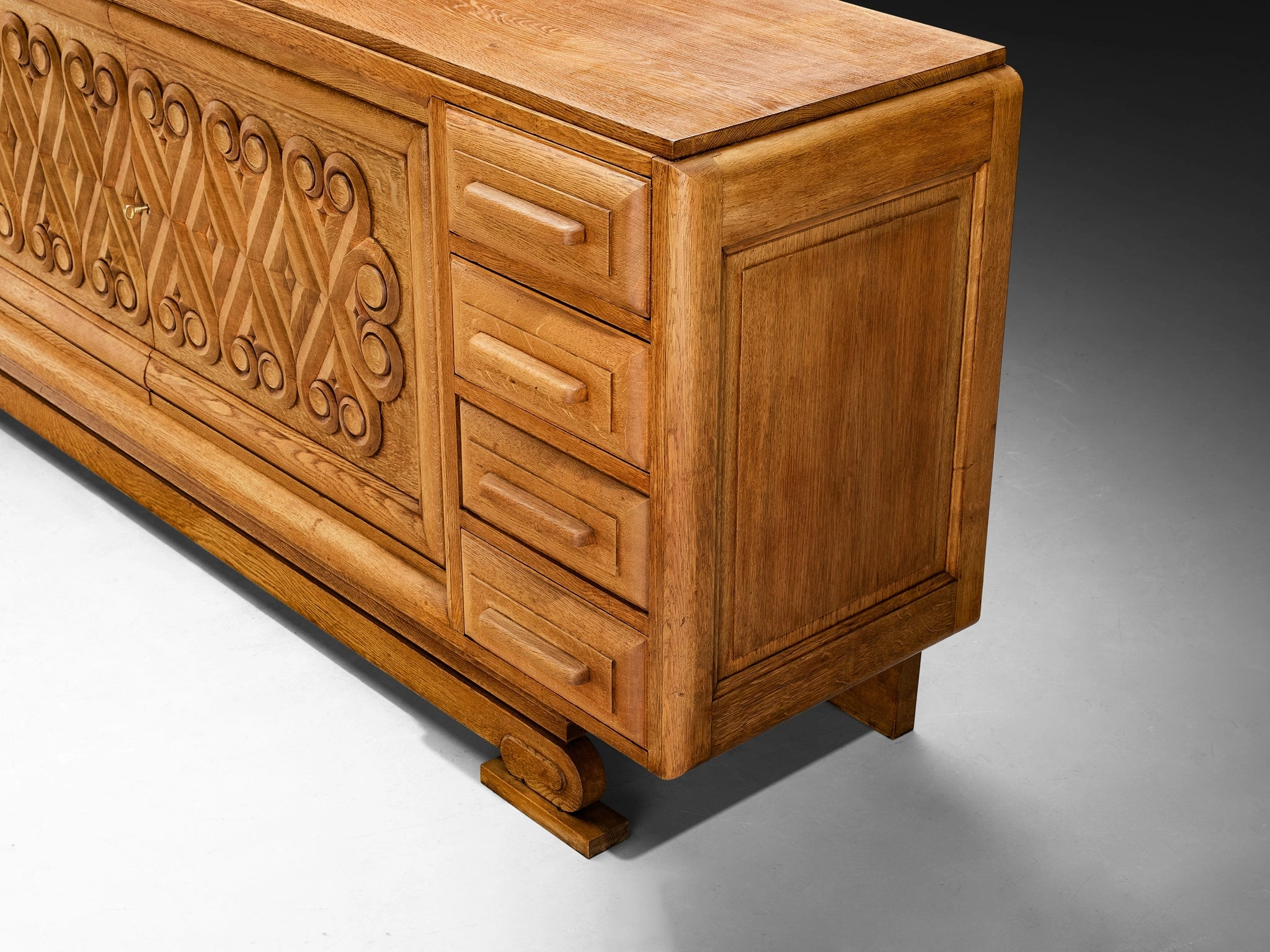 Andr Le Picard Sideboard in Solid Oak 1930s