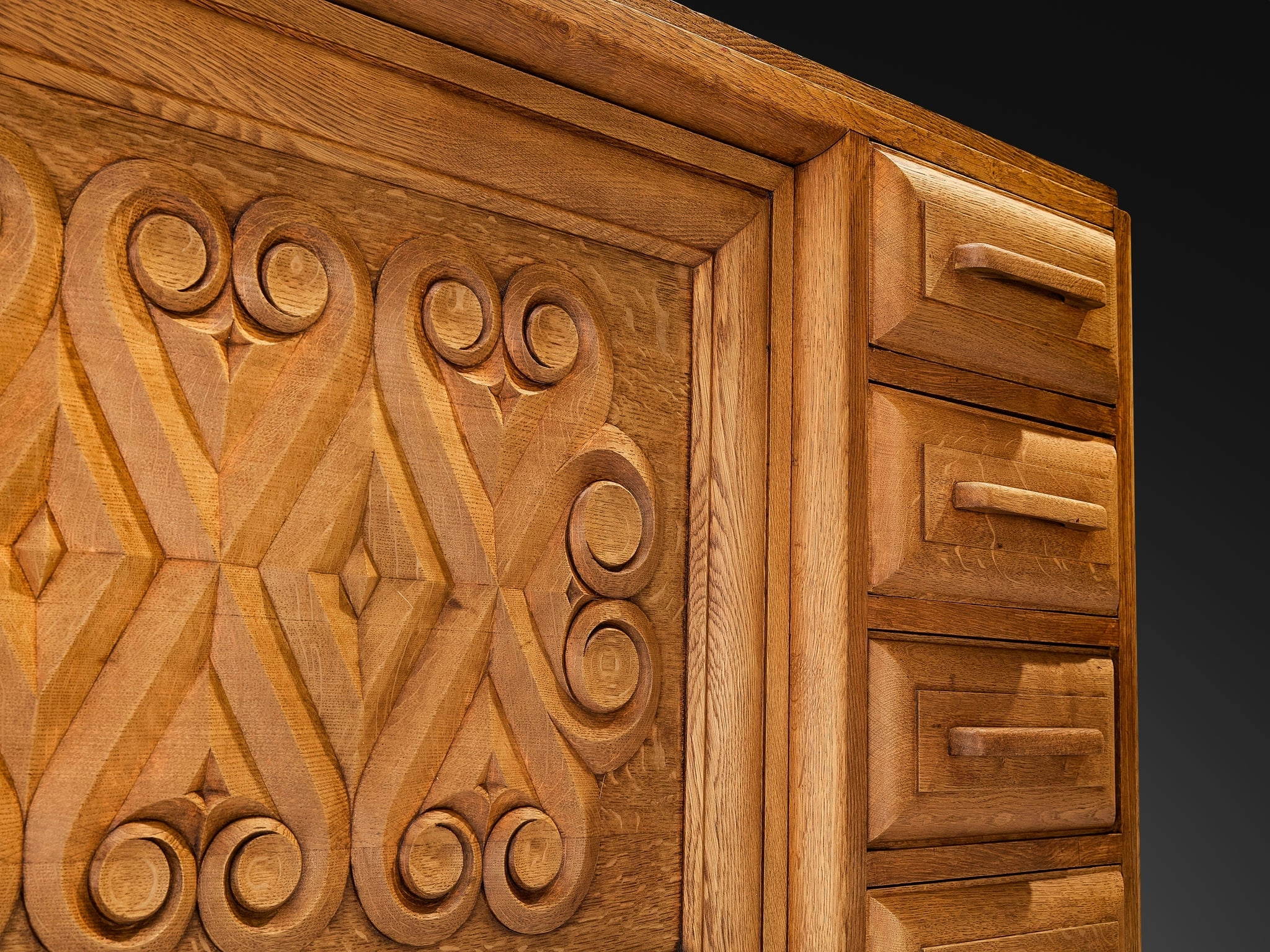 Andr Le Picard Sideboard in Solid Oak 1930s