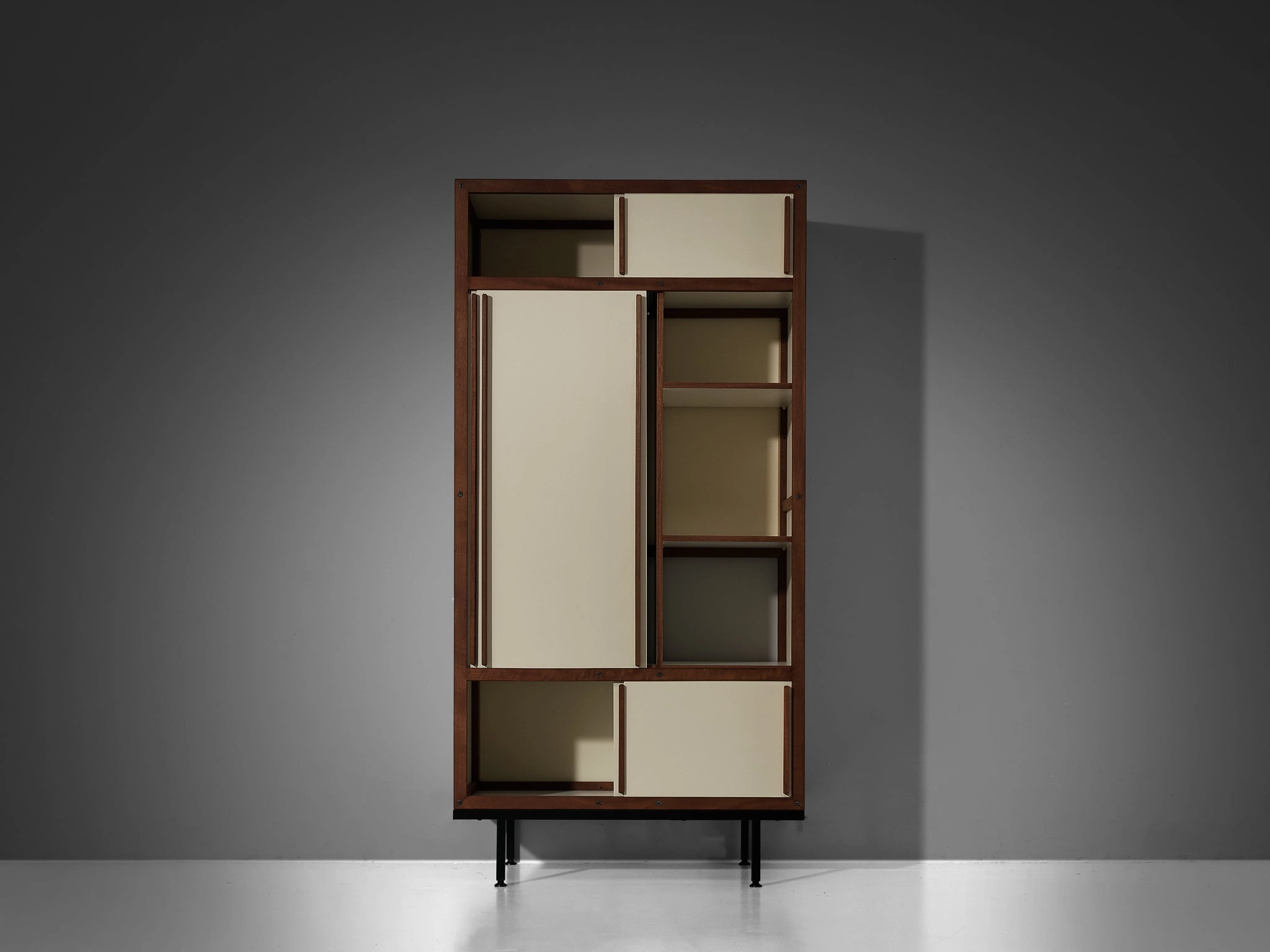 Andr Sornay Cabinet or Wardrobe with Sliding Doors in Mahogany
