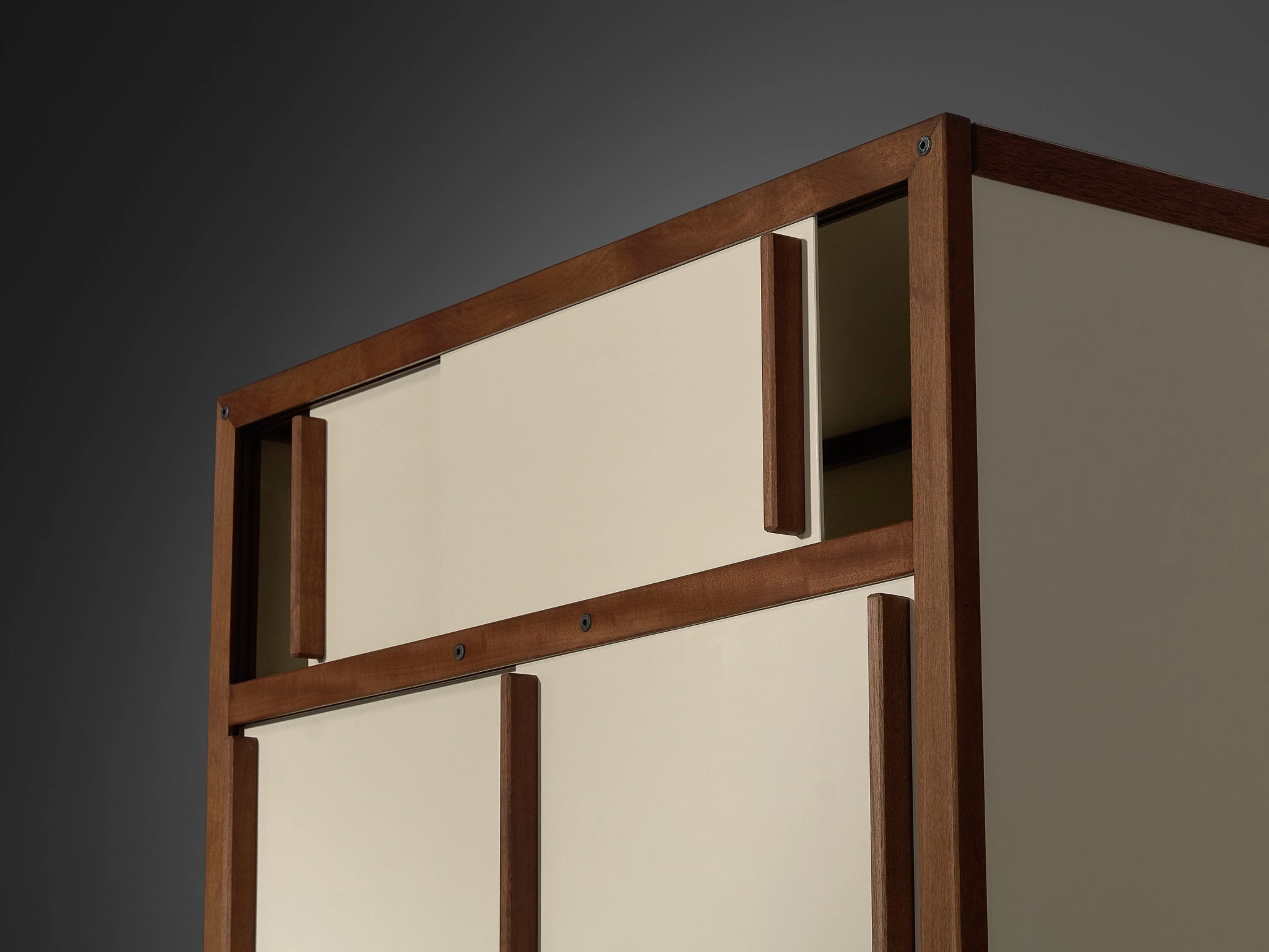 Andr Sornay Cabinet or Wardrobe with Sliding Doors in Mahogany