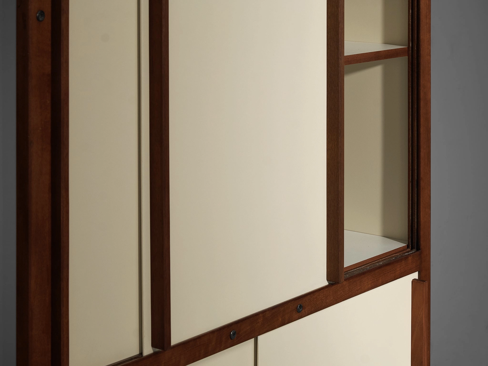 Andr Sornay Cabinet or Wardrobe with Sliding Doors in Mahogany