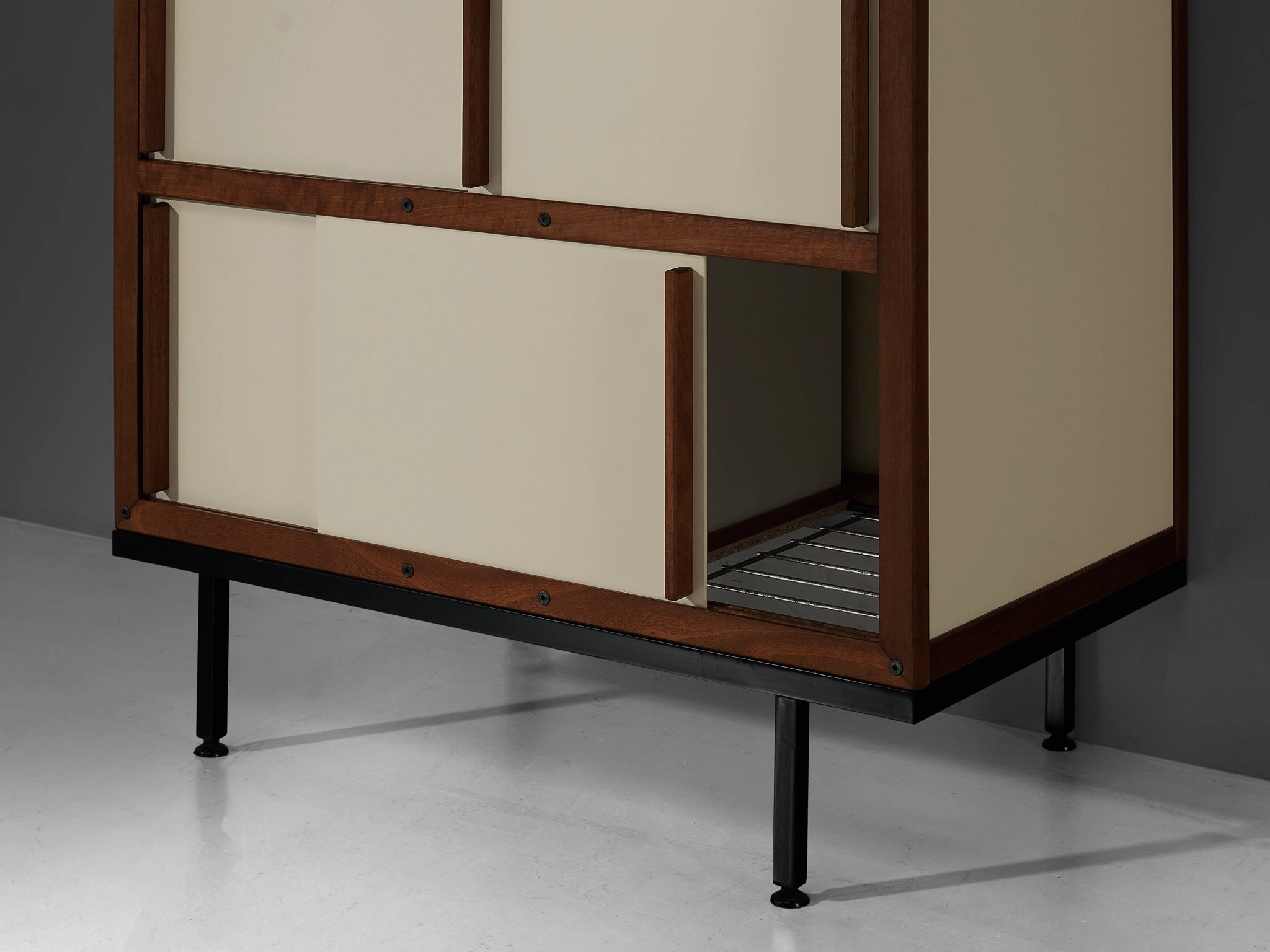 Andr Sornay Cabinet or Wardrobe with Sliding Doors in Mahogany