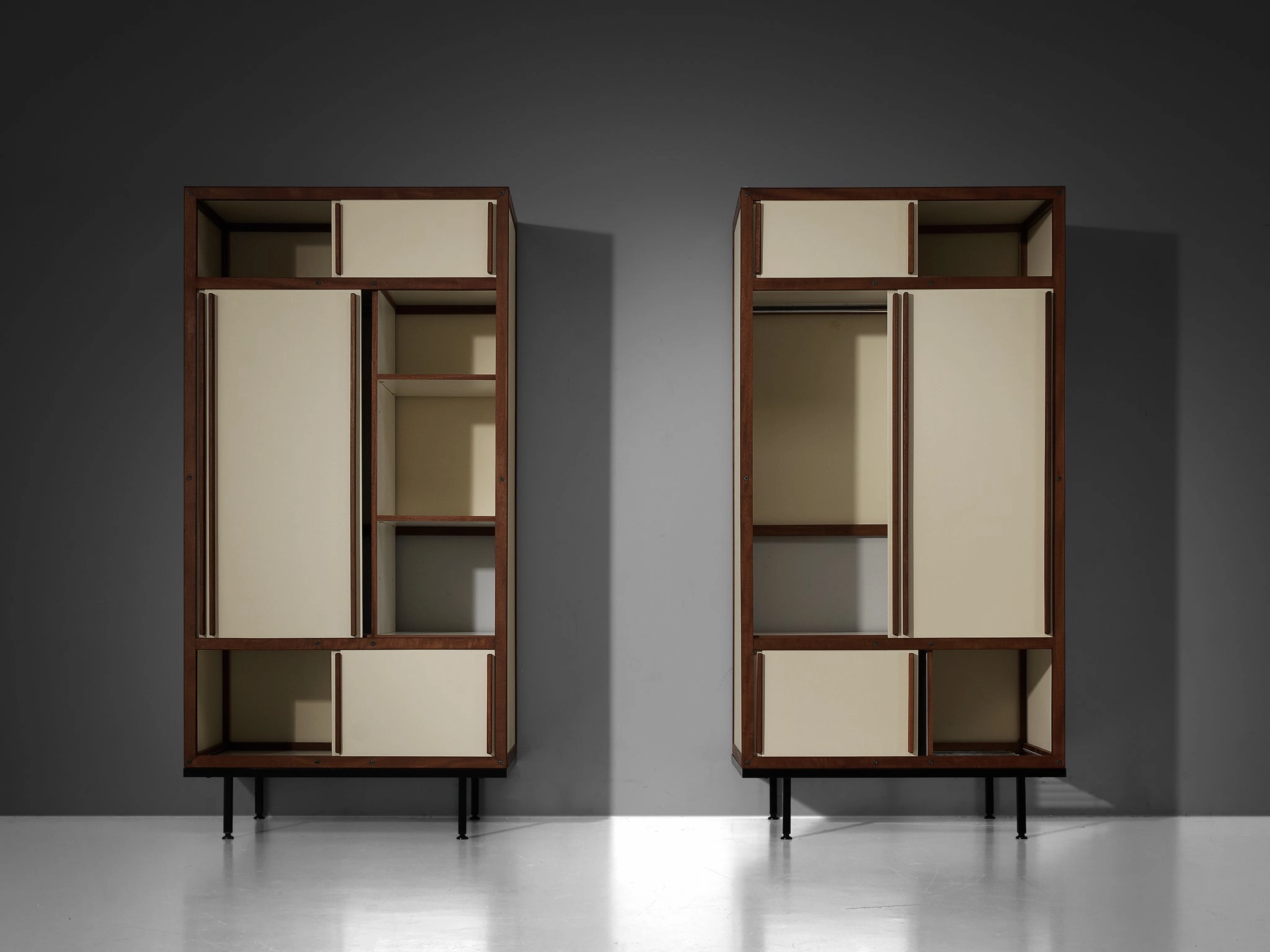 Andr Sornay Cabinets or Wardrobes with Sliding Doors in Mahogany