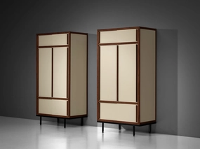 Andr Sornay Cabinets or Wardrobes with Sliding Doors in Mahogany storage cabinet,organizer,furniture storage