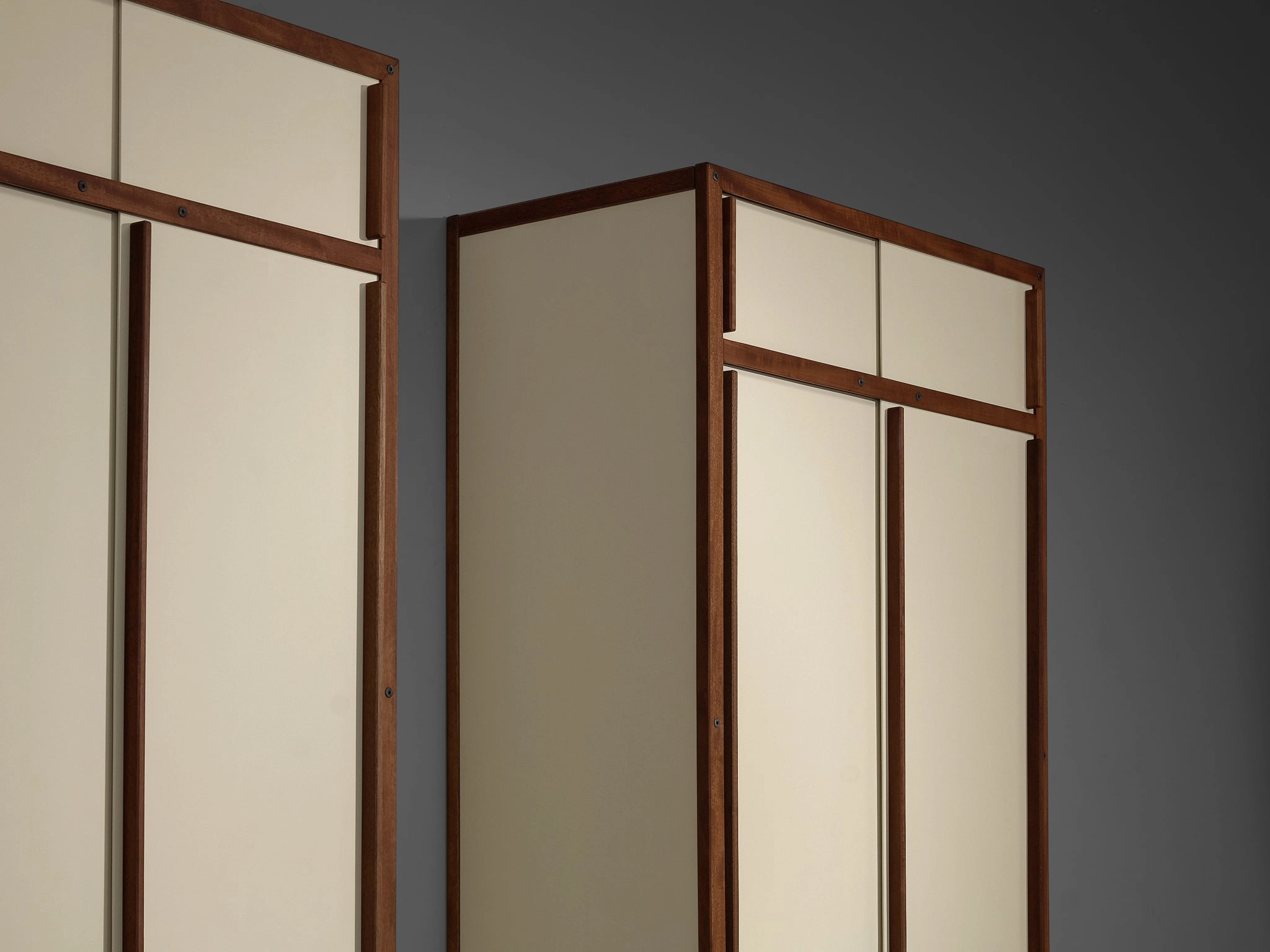 Andr Sornay Cabinets or Wardrobes with Sliding Doors in Mahogany