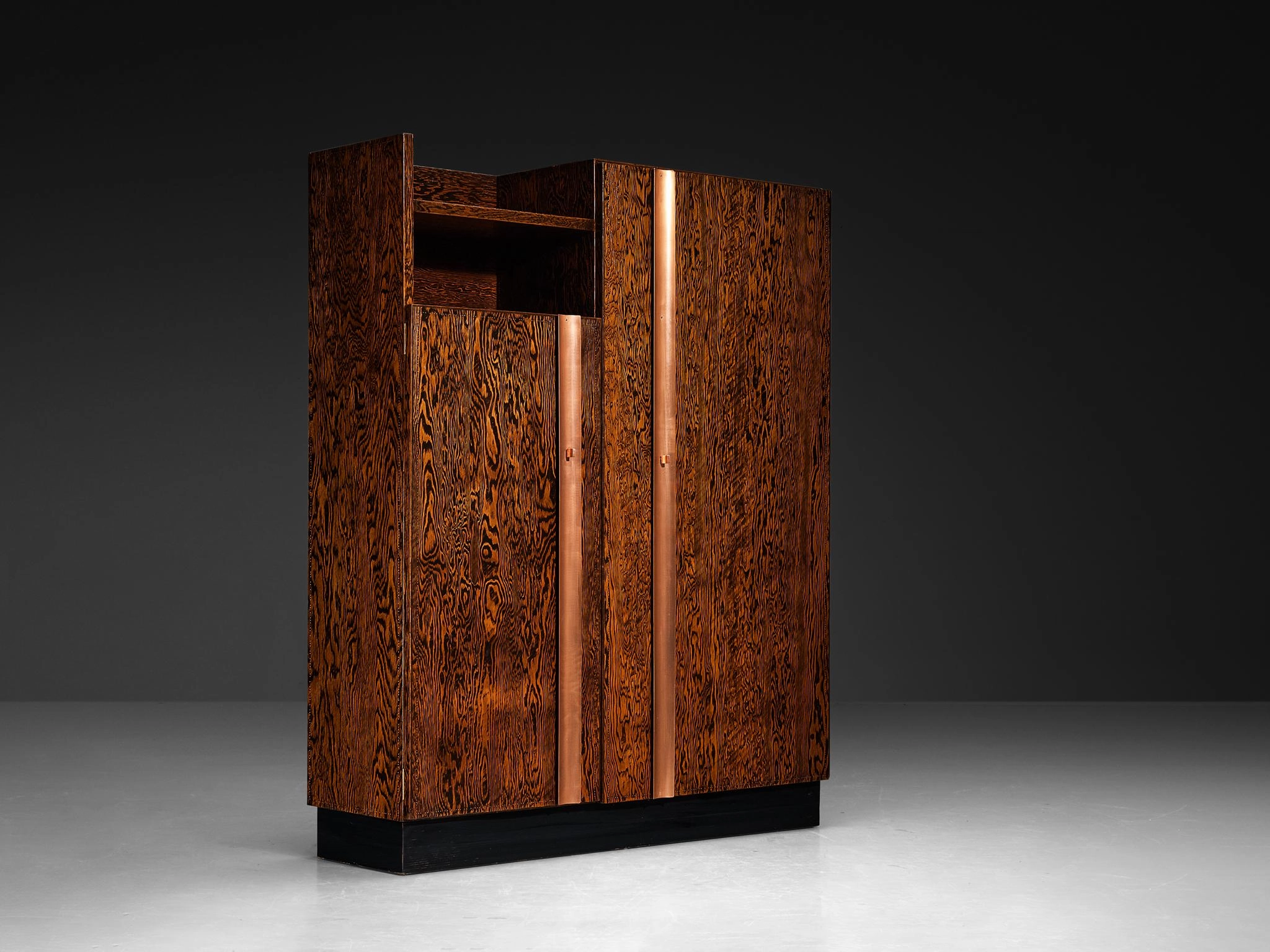 Andr Sornay Large Cabinet in Oregon Pine and Copper