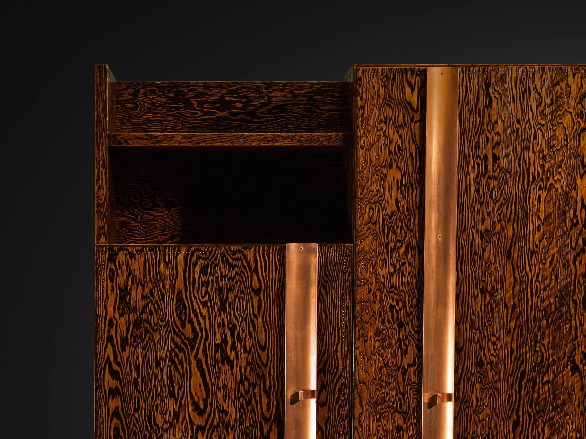 Andr Sornay Large Cabinet in Oregon Pine and Copper