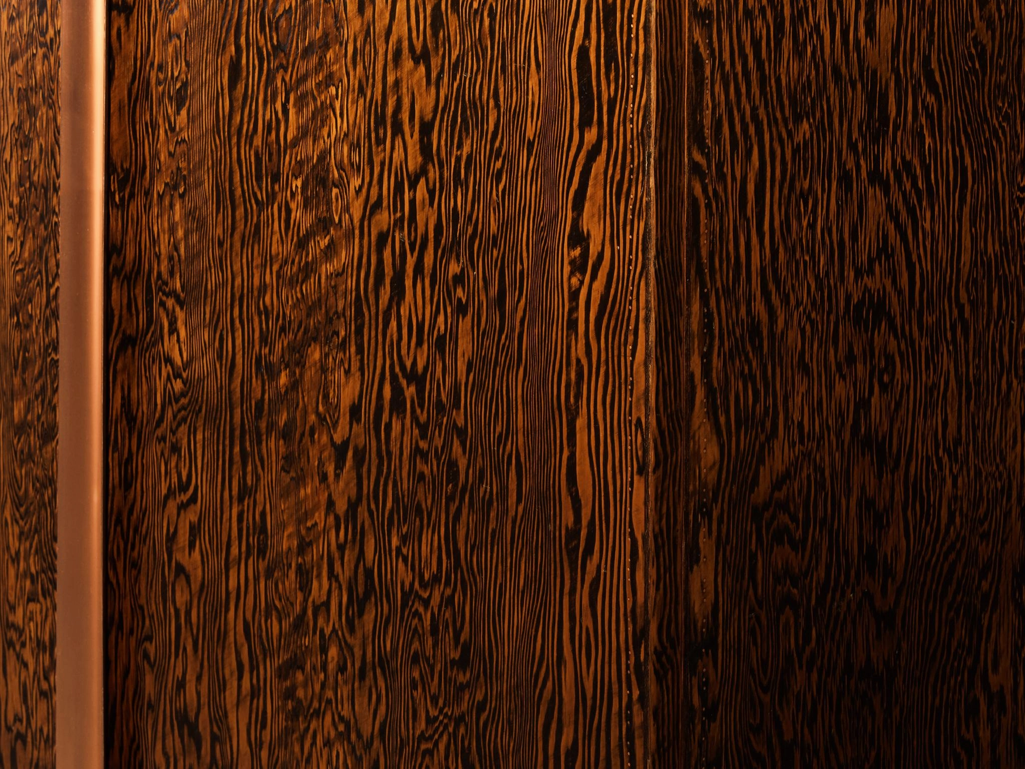 Andr Sornay Large Cabinet in Oregon Pine and Copper