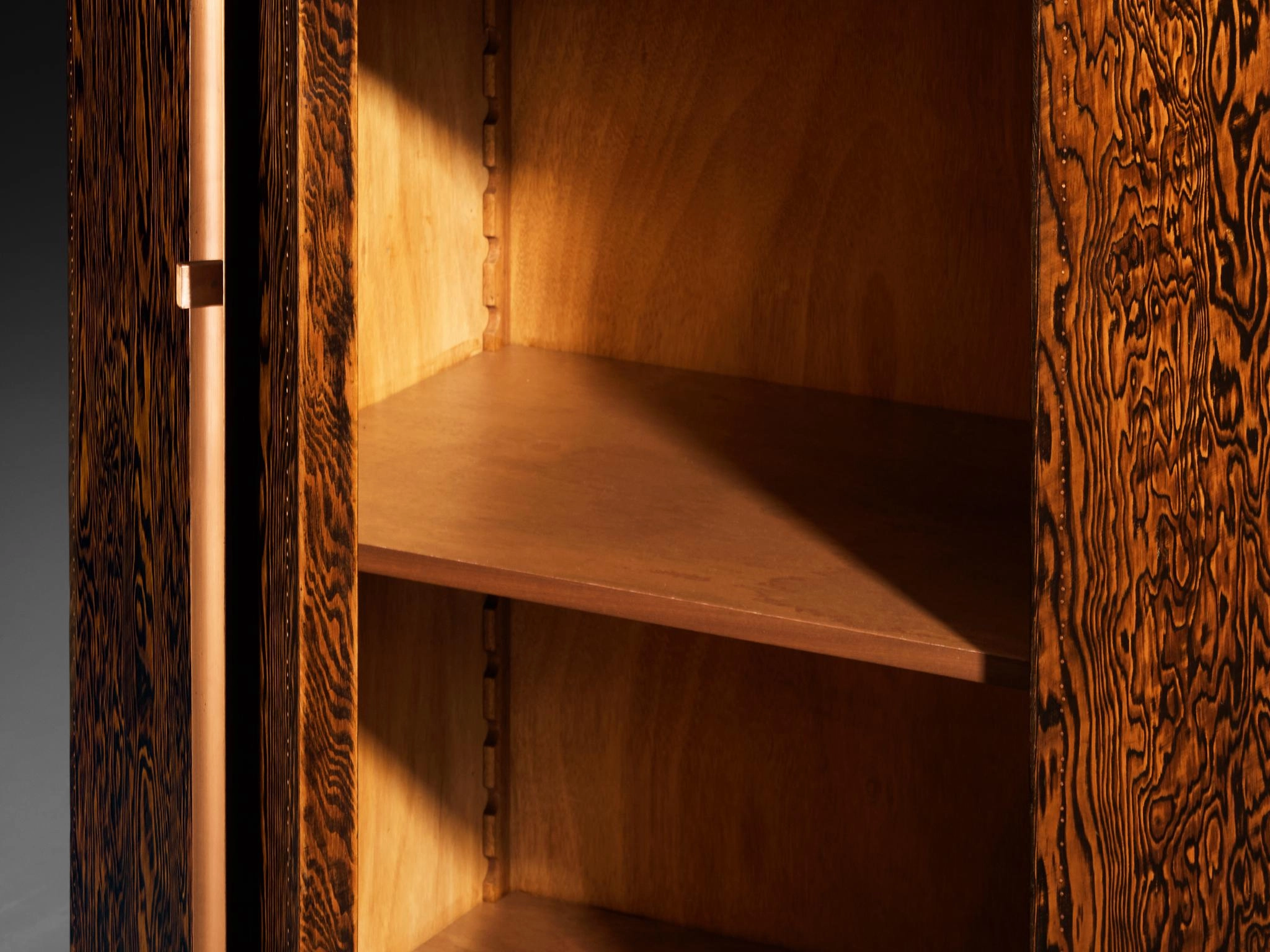 Andr Sornay Large Cabinet in Oregon Pine and Copper