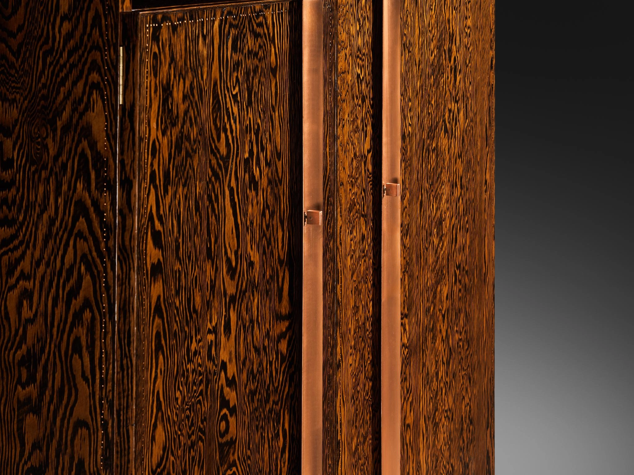 Andr Sornay Large Cabinet in Oregon Pine and Copper