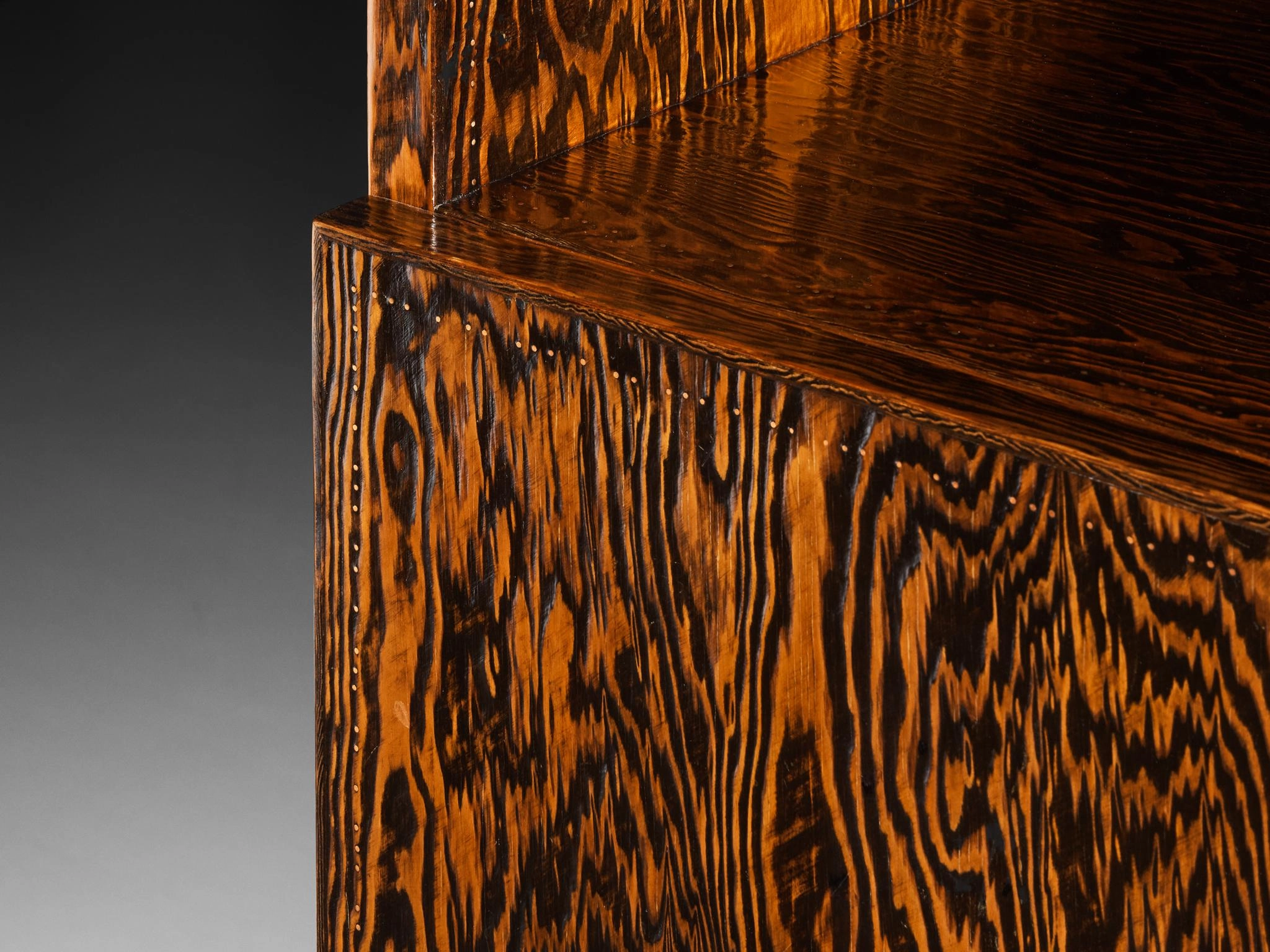 Andr Sornay Large Cabinet in Oregon Pine and Copper