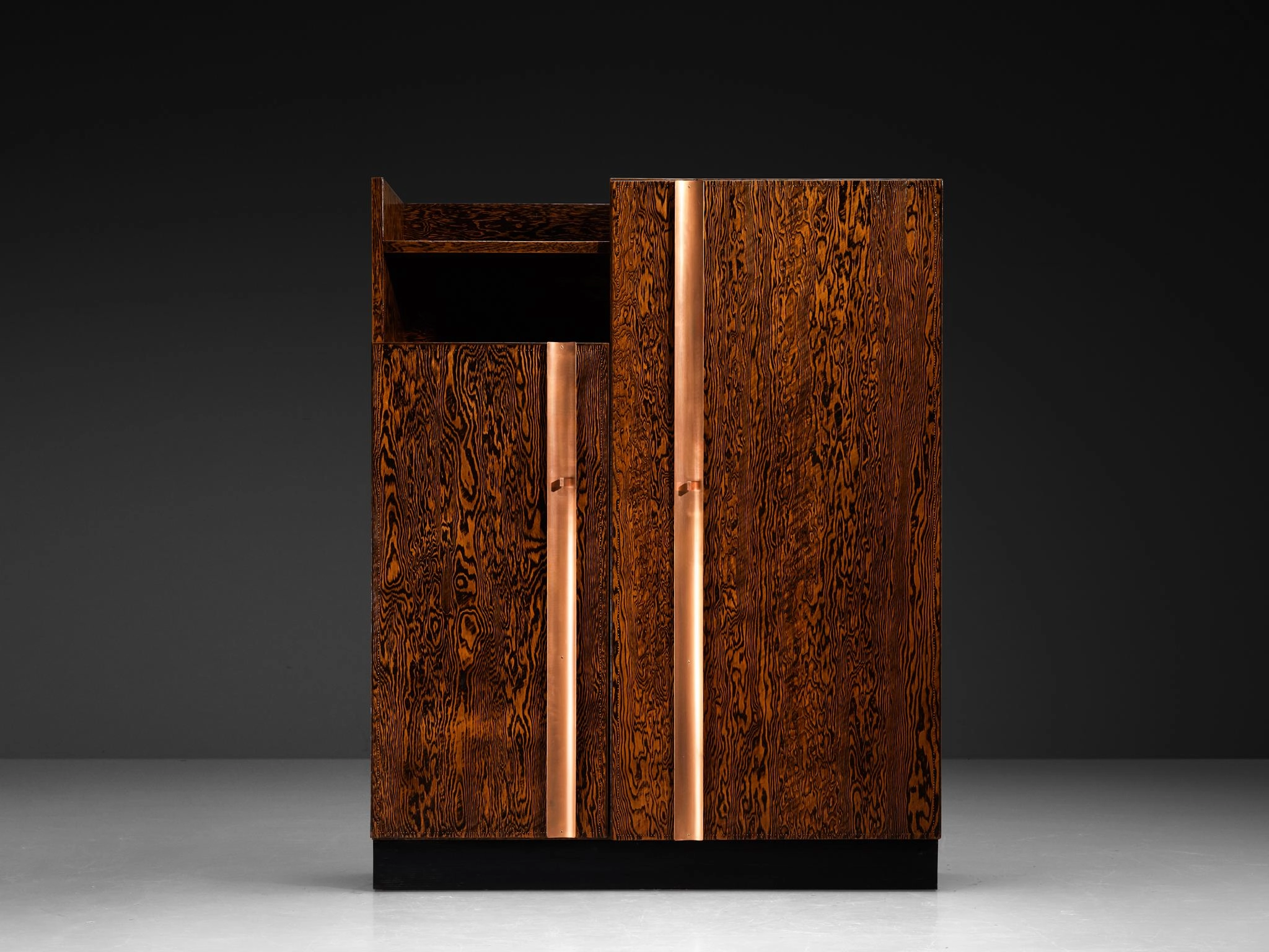 Andr Sornay Large Cabinet in Oregon Pine and Copper