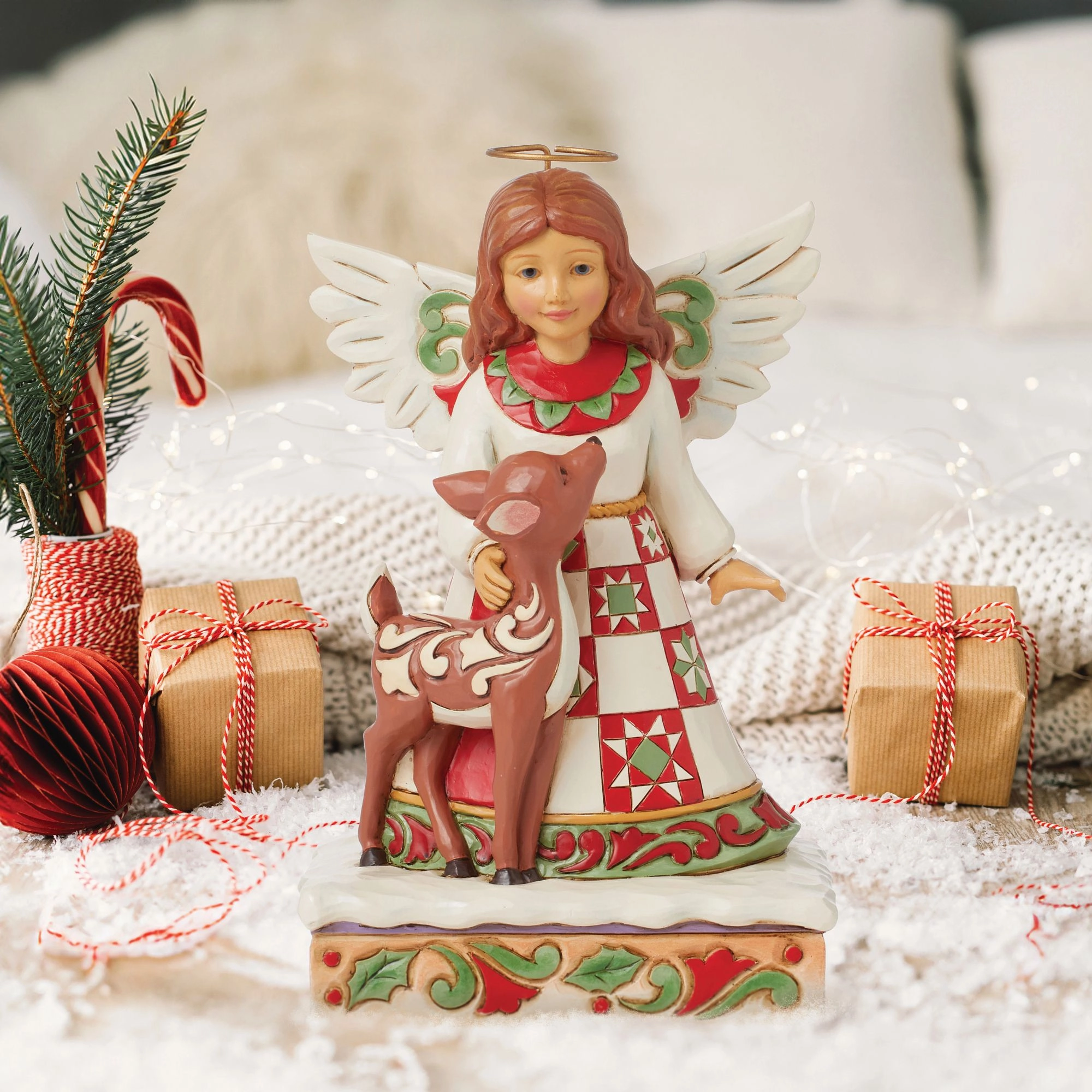 Angel with Deer Figurine