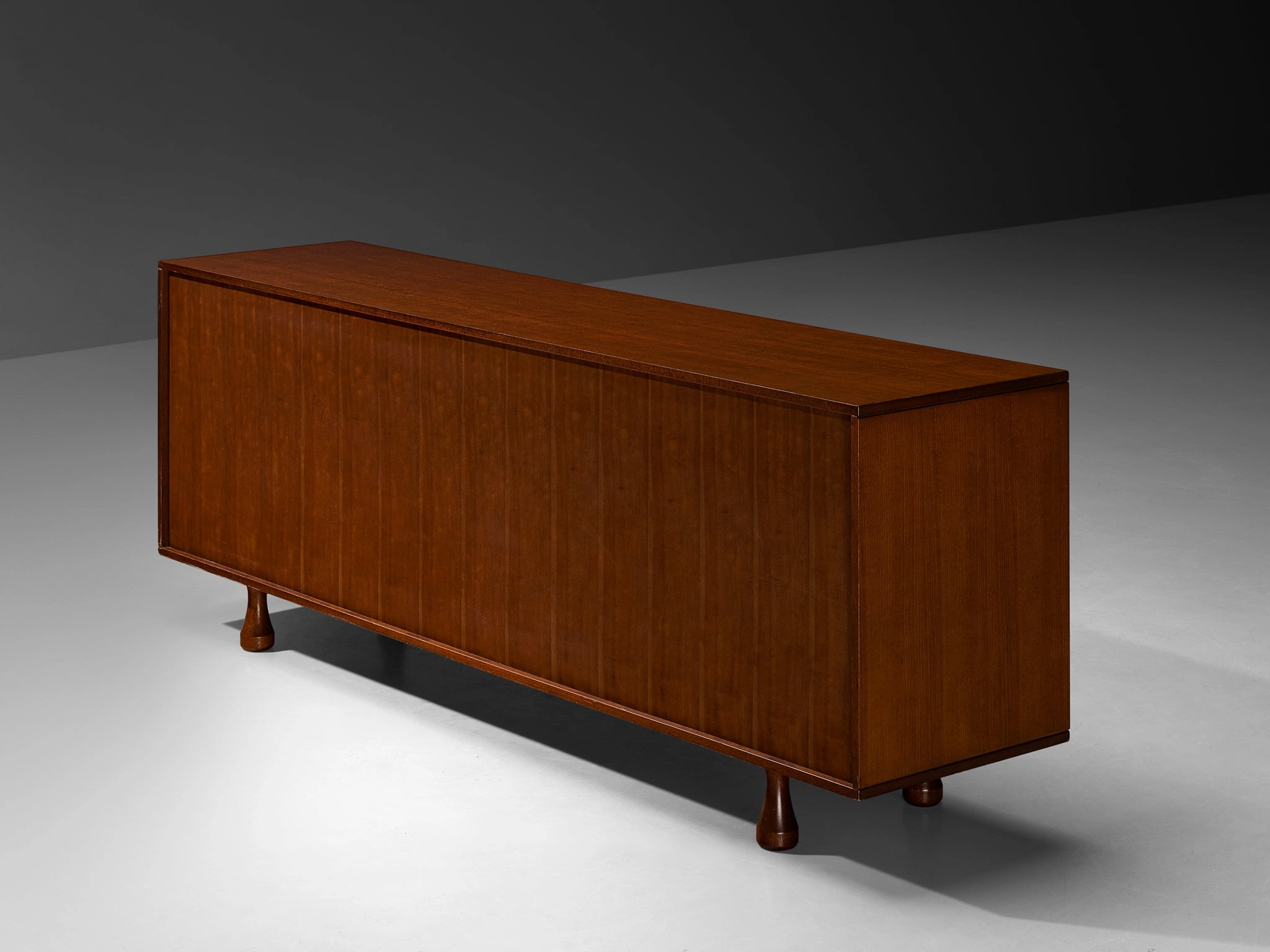 Angelo Mangiarotti for Sorgente dei Mobili Sideboard in Mahogany Grasscloth