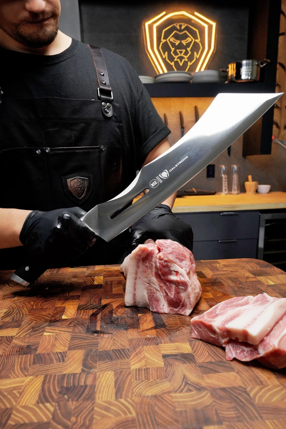 Annihilator Meat Cleaver with Stand 14" | Gladiator Series | Cleaver NSF Certified | Dalstrong 