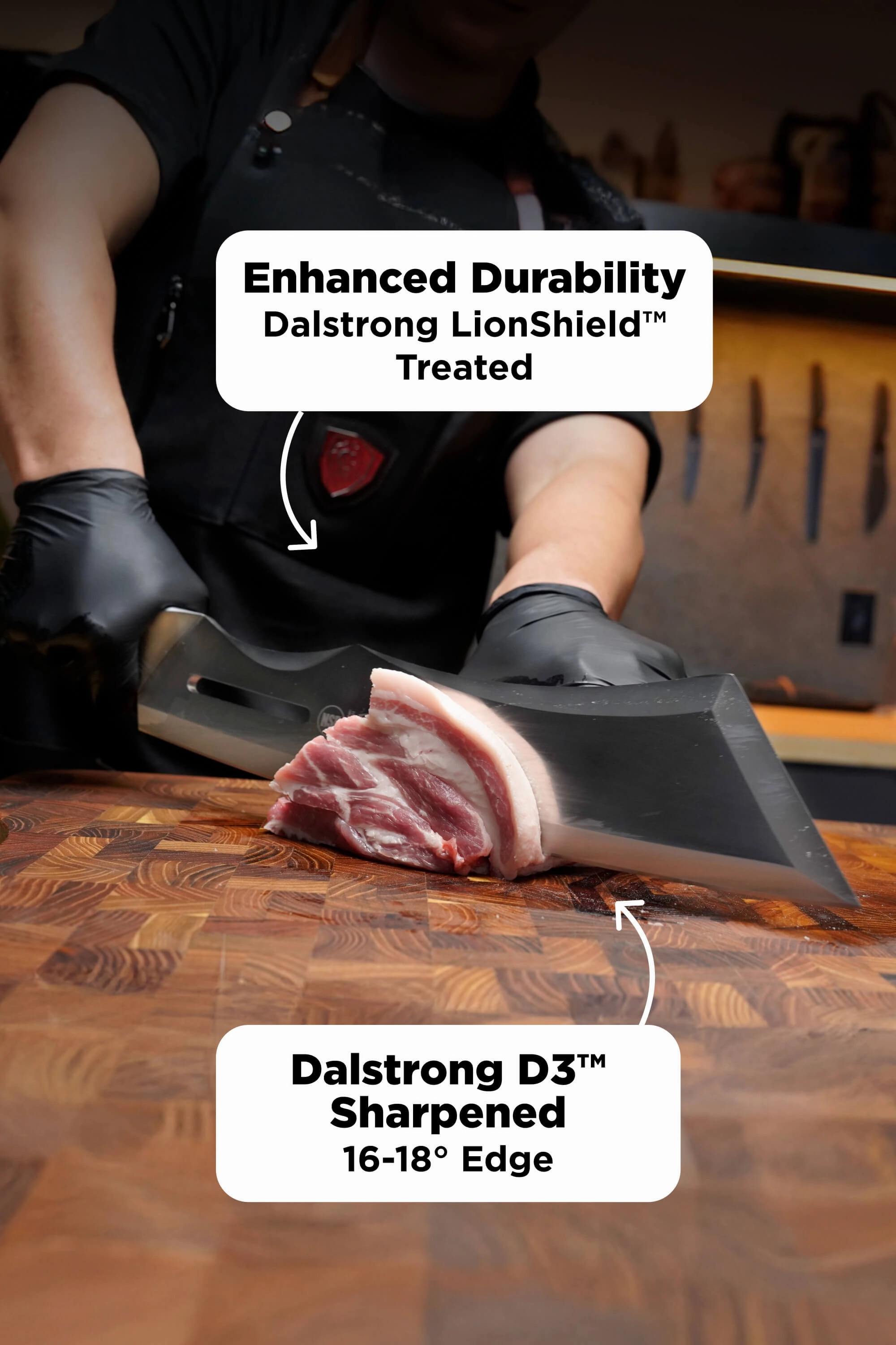 Annihilator Meat Cleaver with Stand 14" | Gladiator Series | Cleaver NSF Certified | Dalstrong 